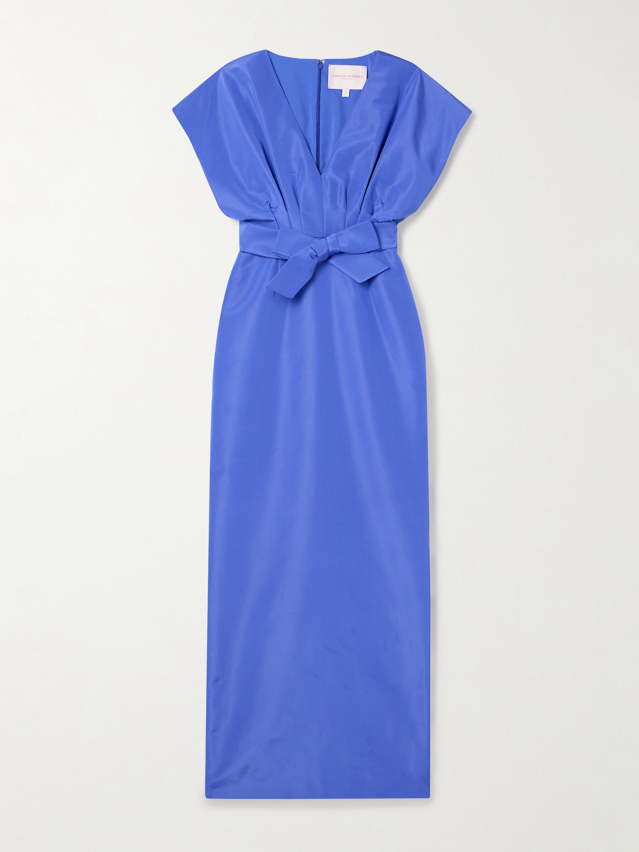 CAROLINA HERRERA BOW-EMBELLISHED SILK-FAILLE GOWN