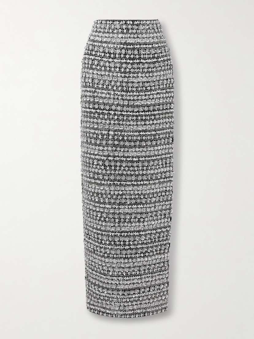 Carolina Herrera Embellished Crepe Maxi Skirt