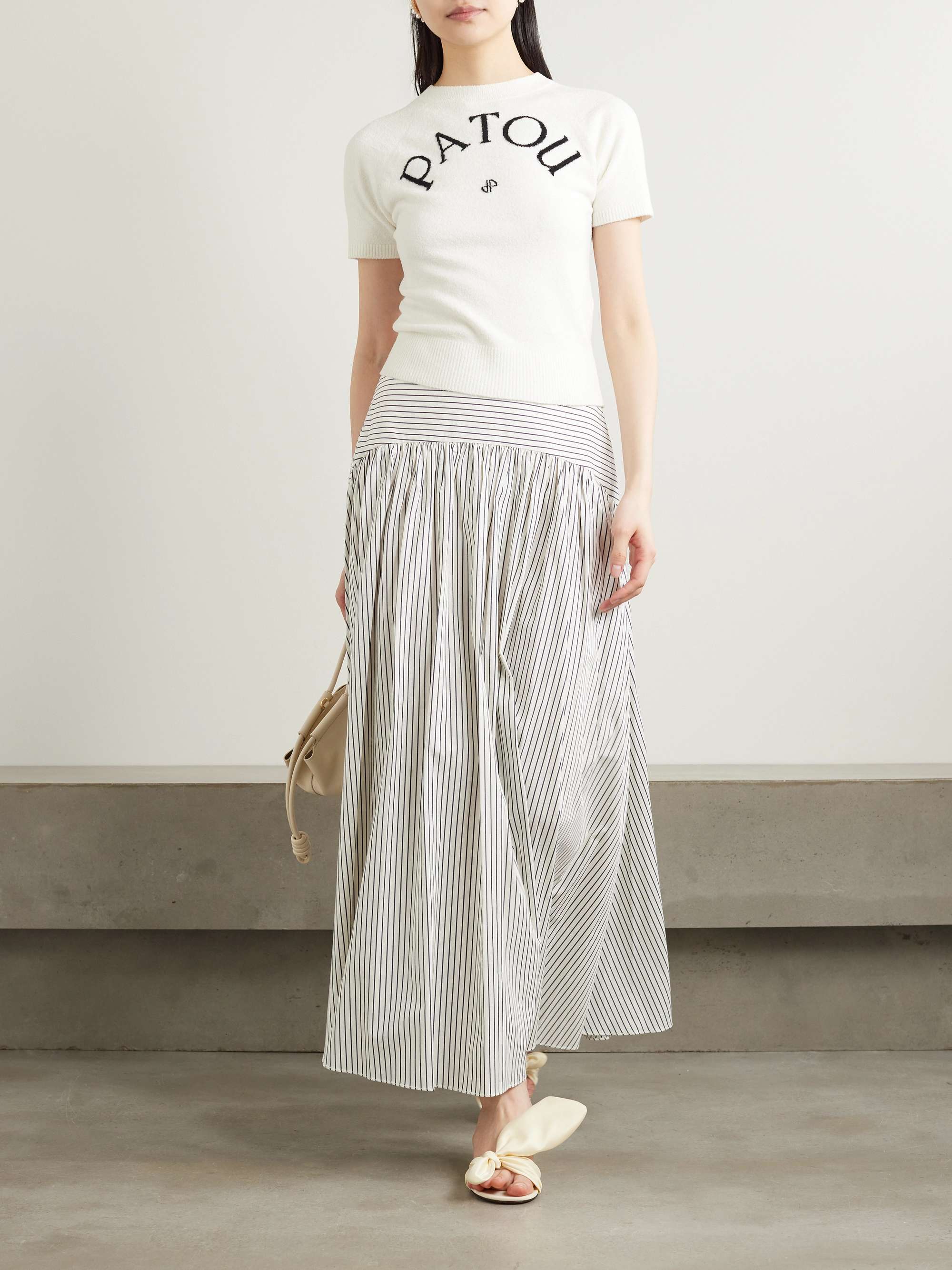 PATOU Jacquard-knit cotton-blend sweater