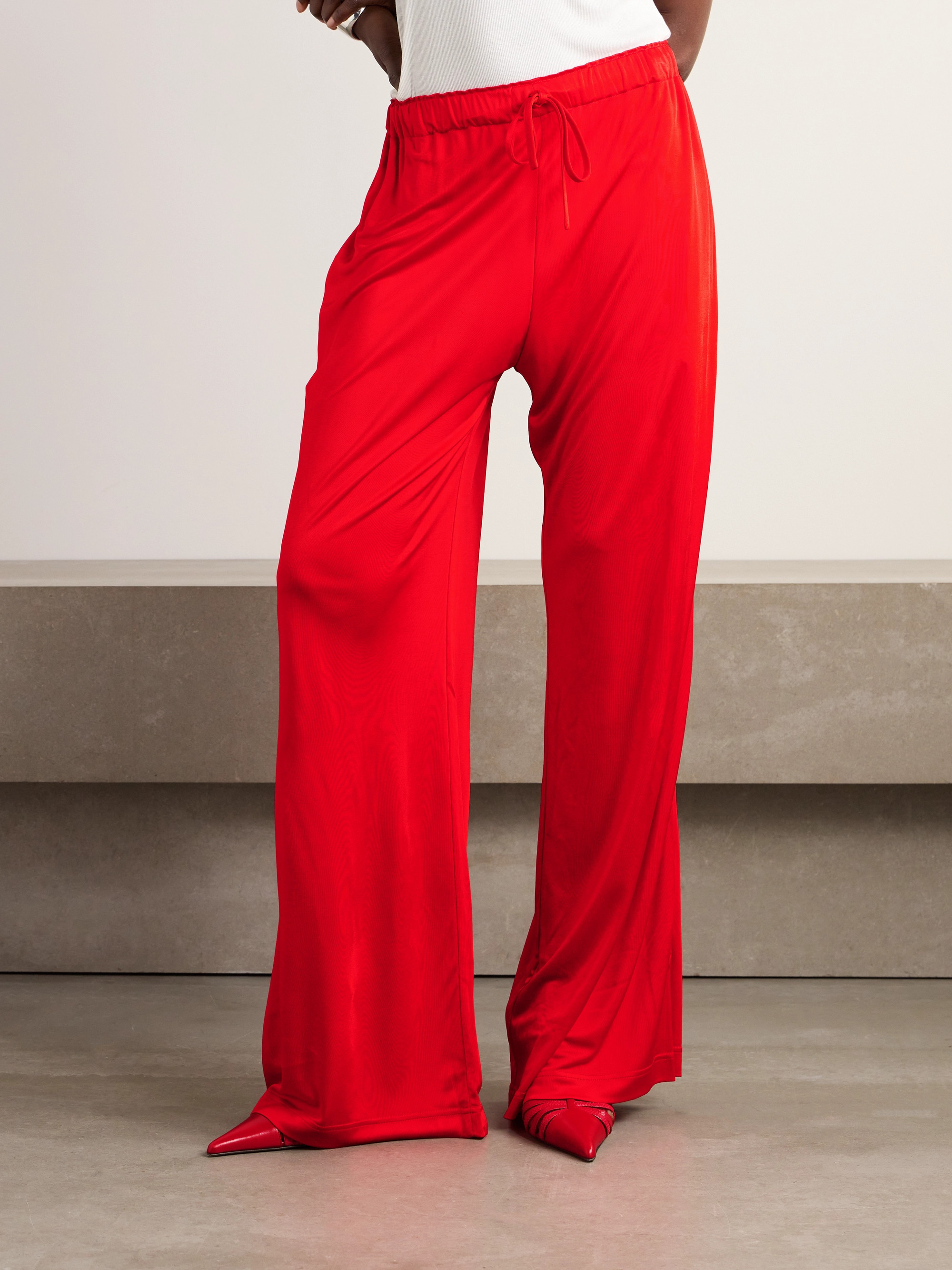 AZ Factory Aka wide-leg striped satin pajama pants