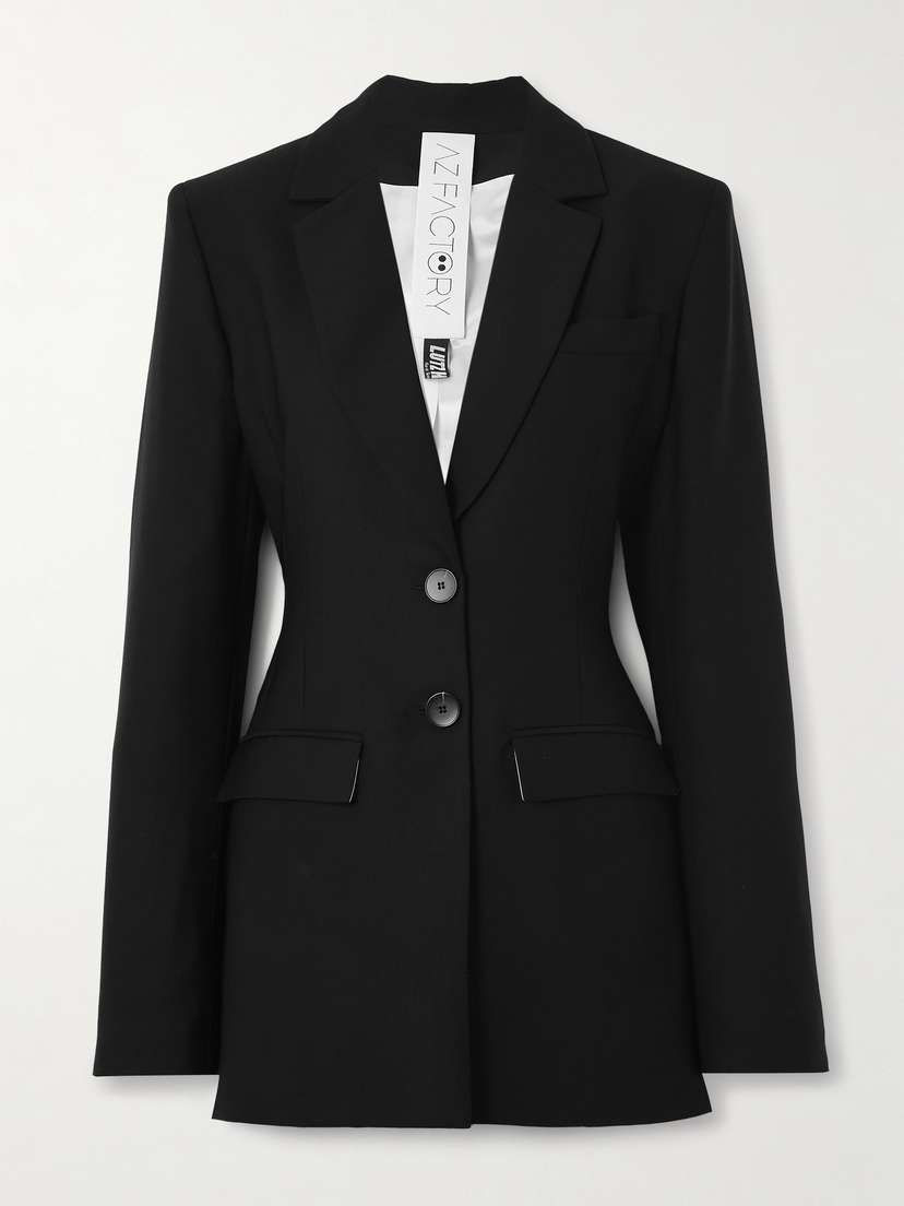 AZ Factory + Lutz Huelle Simone Wool-blend Twill Blazer