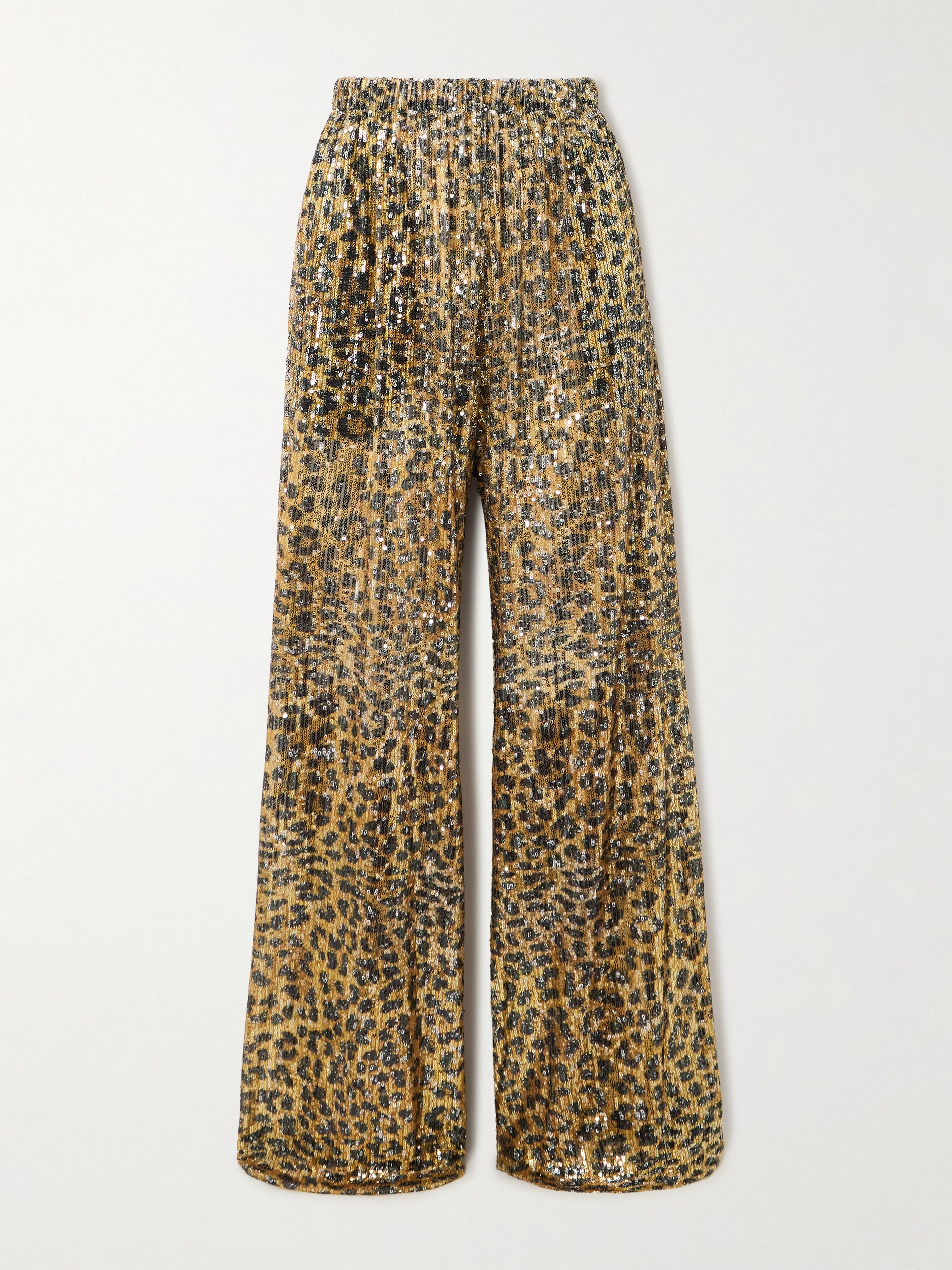 AZ Factory Idril leopard-print sequined crepe wide-leg pants