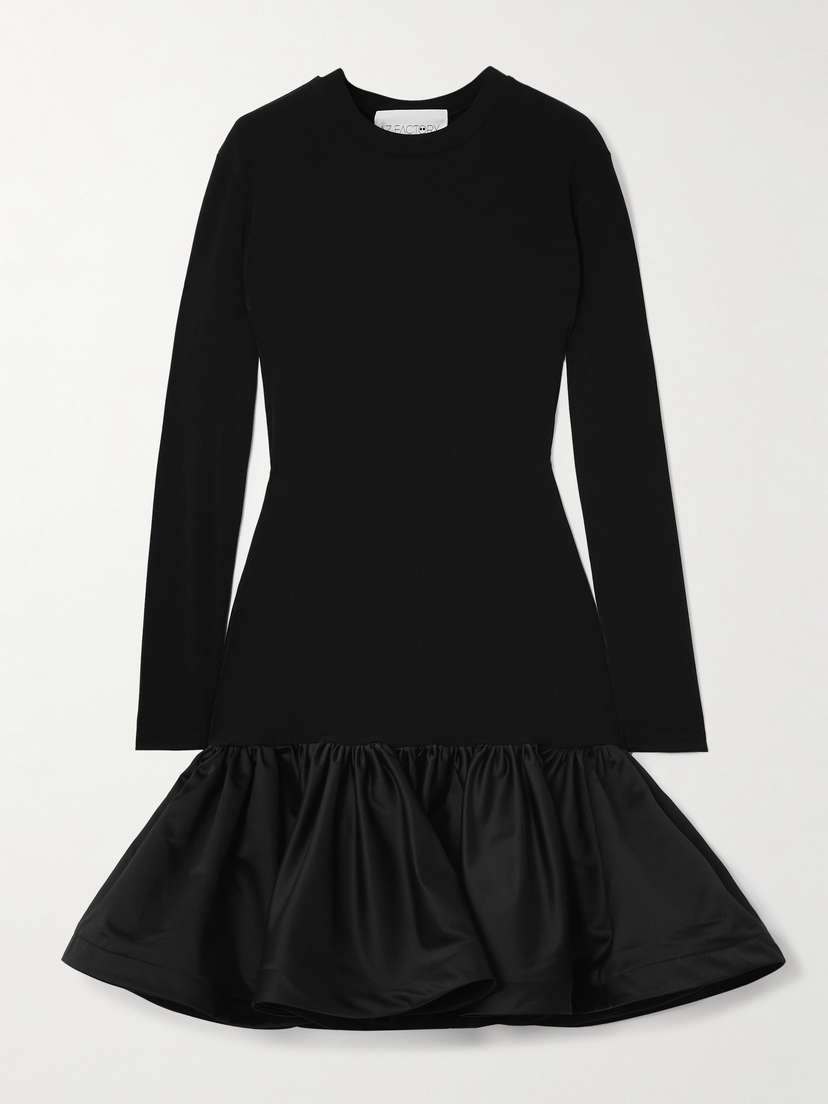 AZ Factory Larissa Satin-trimmed Jersey Mini Dress