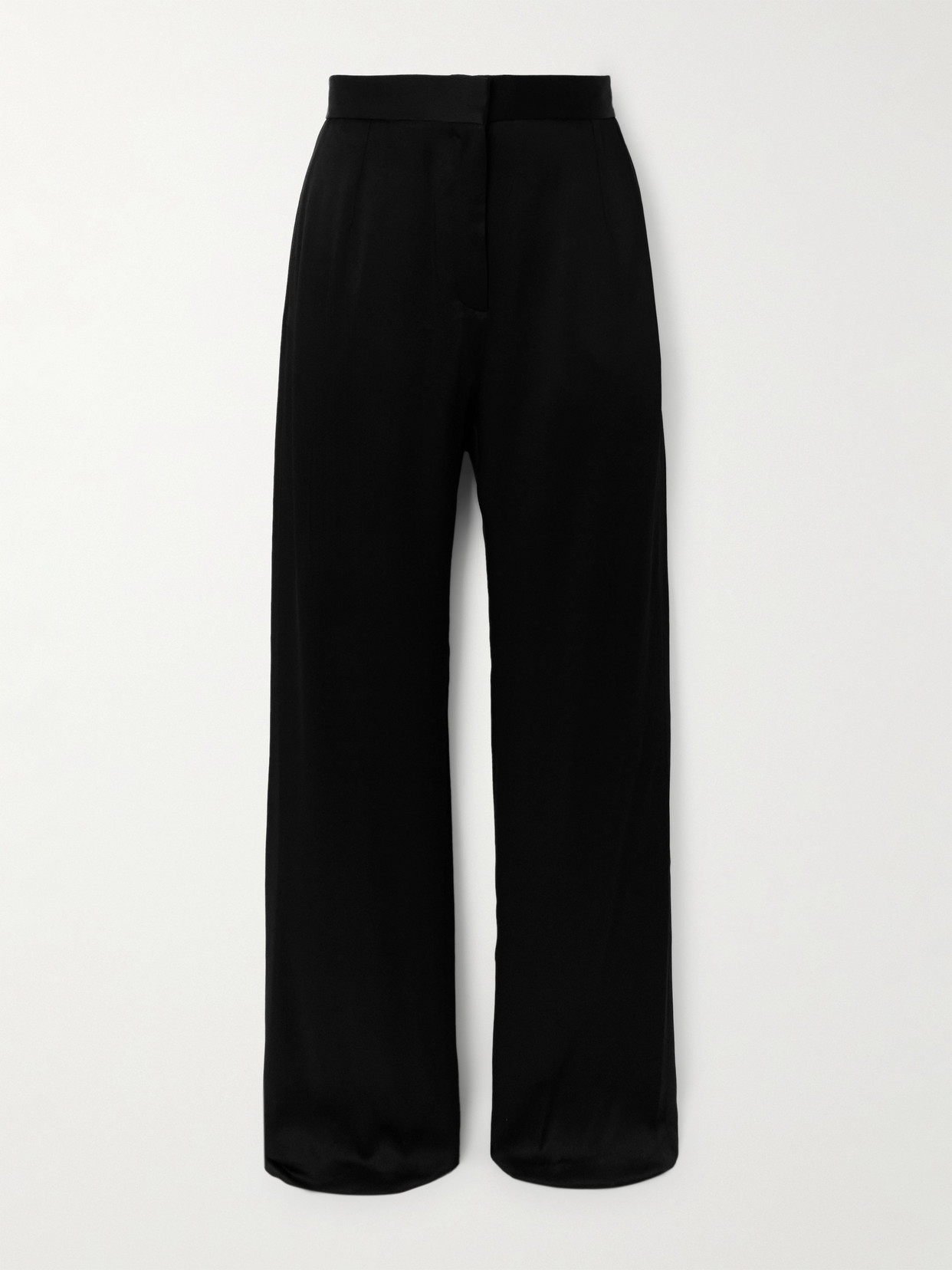 Az Factory + Lutz Huelle Astra Satin-crepe Slim-leg Pants In Black