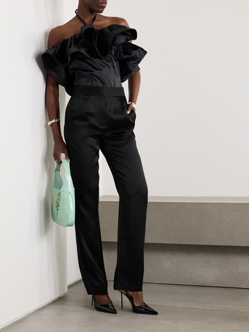 AZ Factory + Lutz Huelle Astra satin-crepe slim-leg pants