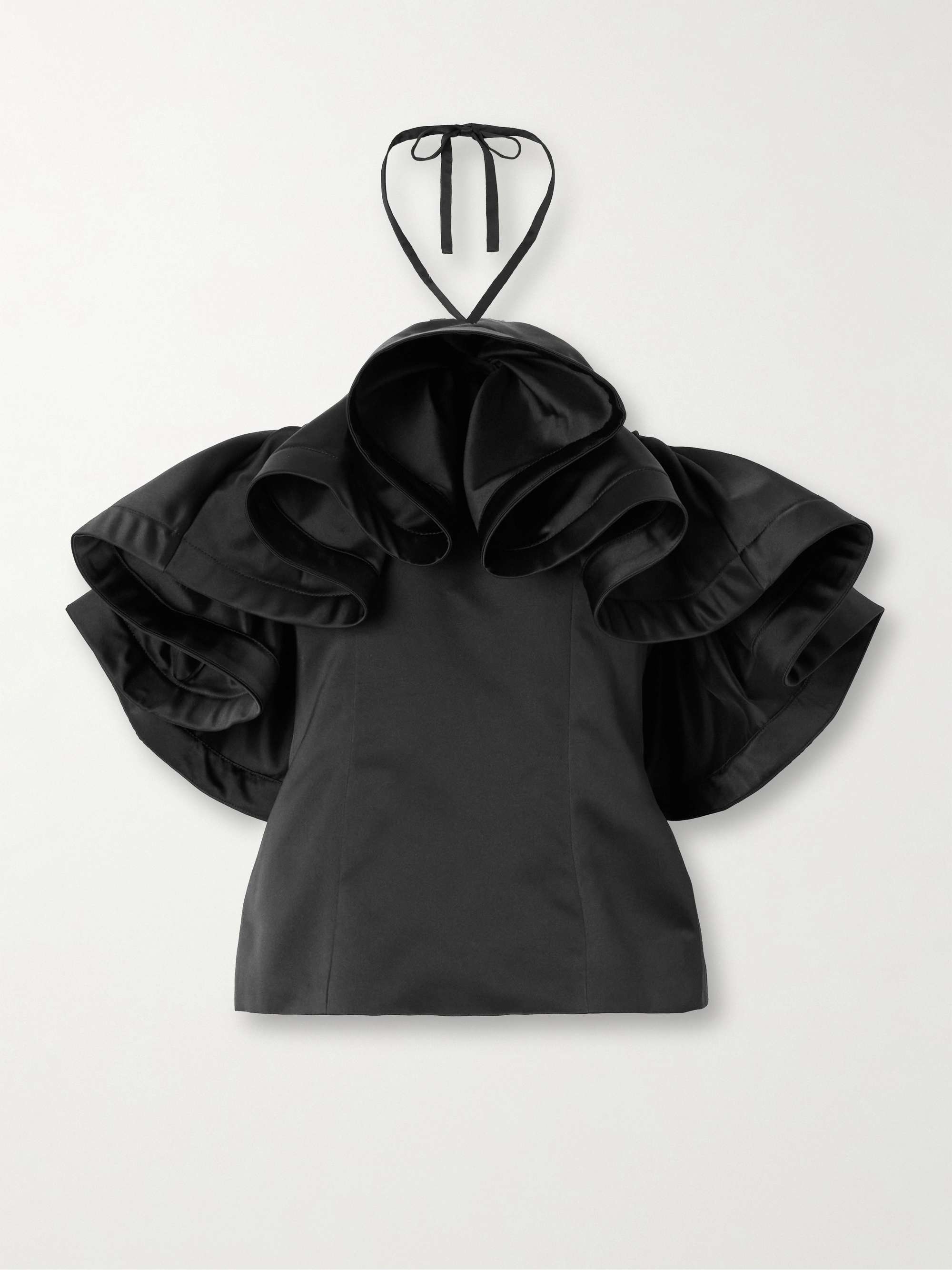 AZ FACTORY Asa ruffled satin halterneck top | NET-A-PORTER