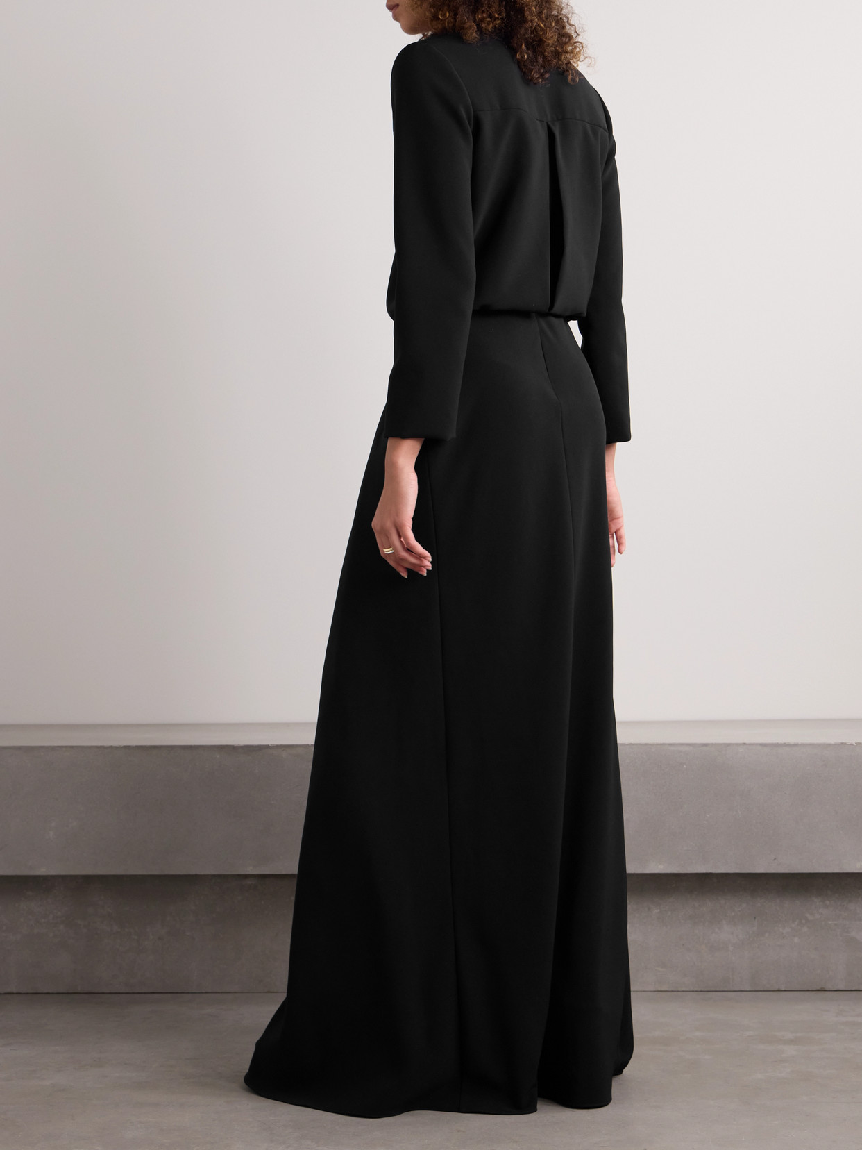 Brandon Maxwell The Gayle Wool-blend Crepe Gown In Black