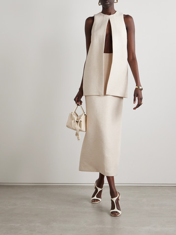 Brandon Maxwell The Astrid cutout layered woven midi dress