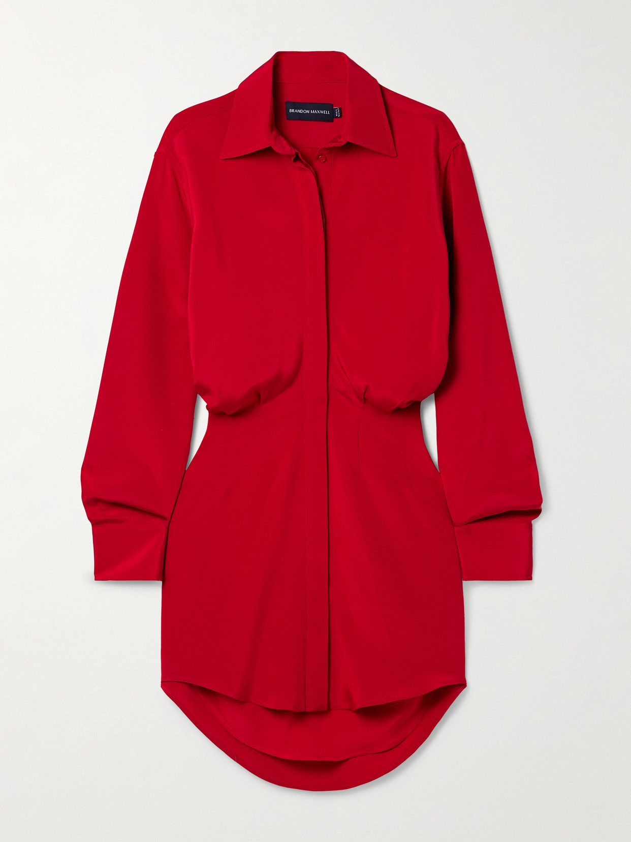 Brandon Maxwell - The Vera Silk-crepe Mini Shirt Dress - Red
