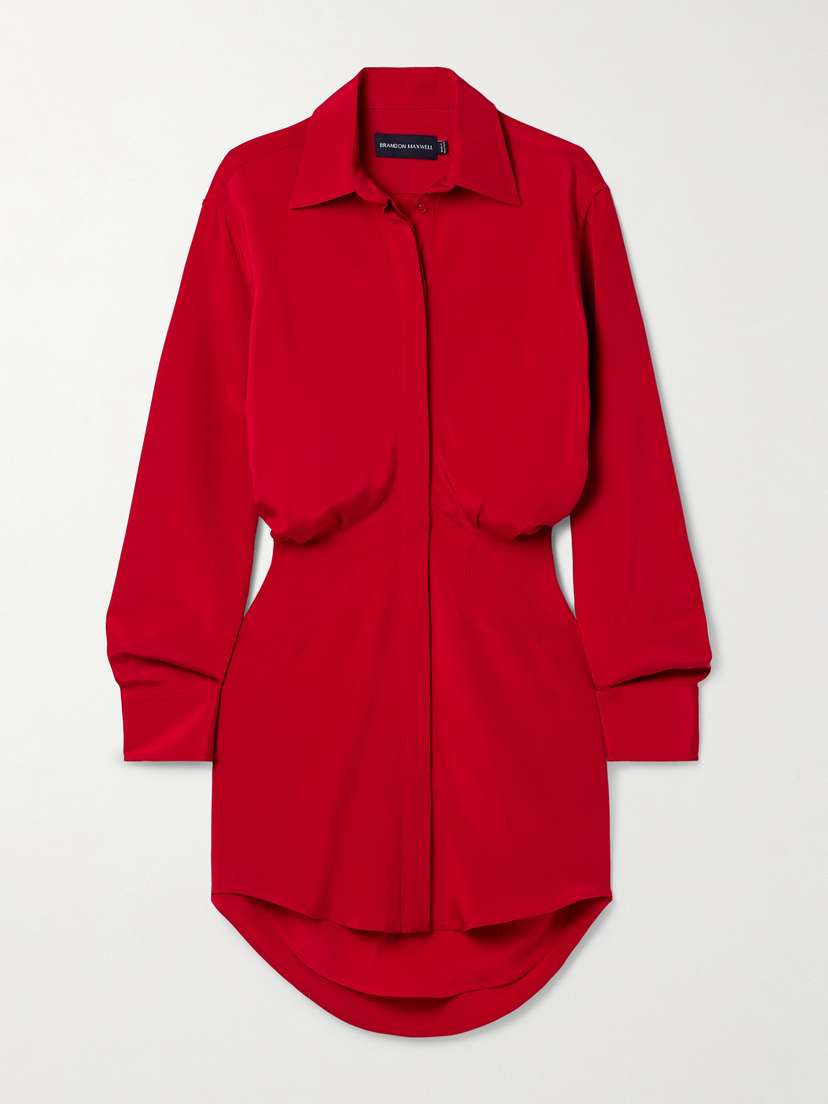 Brandon Maxwell The Vera Silk-crepe Mini Shirt Dress