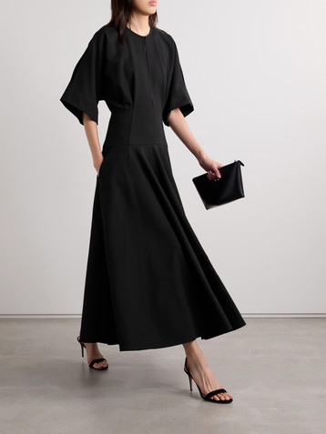 Brandon Maxwell The Darcy cutout pleated cotton midi dress