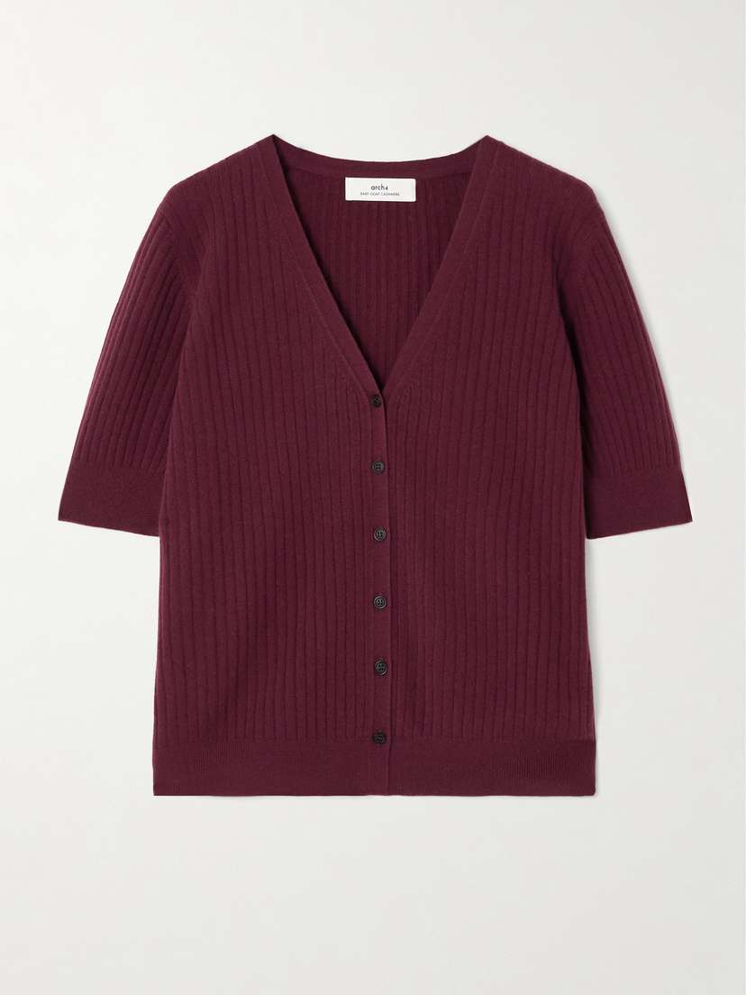 Arch4 Katya Ribbed Cashmere Cardigan