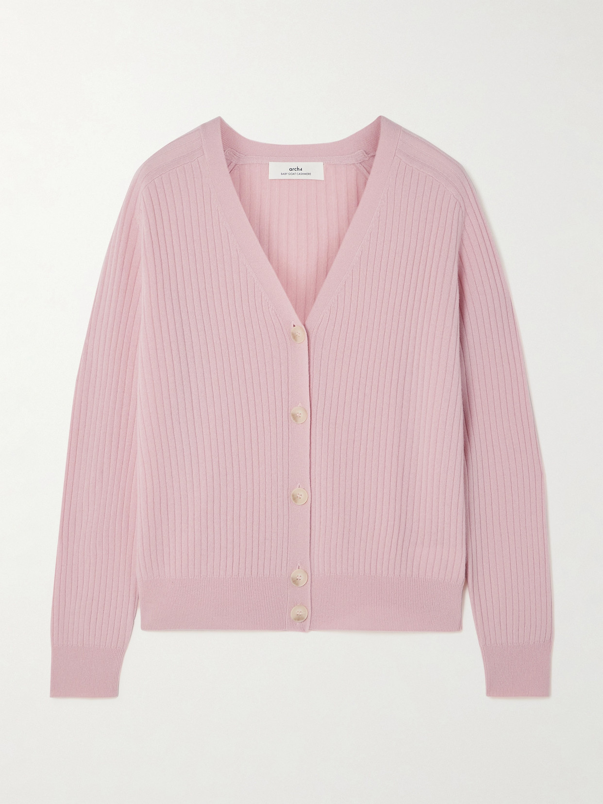 Arch4 - Oriane Ribbed Cashmere Cardigan - Pink