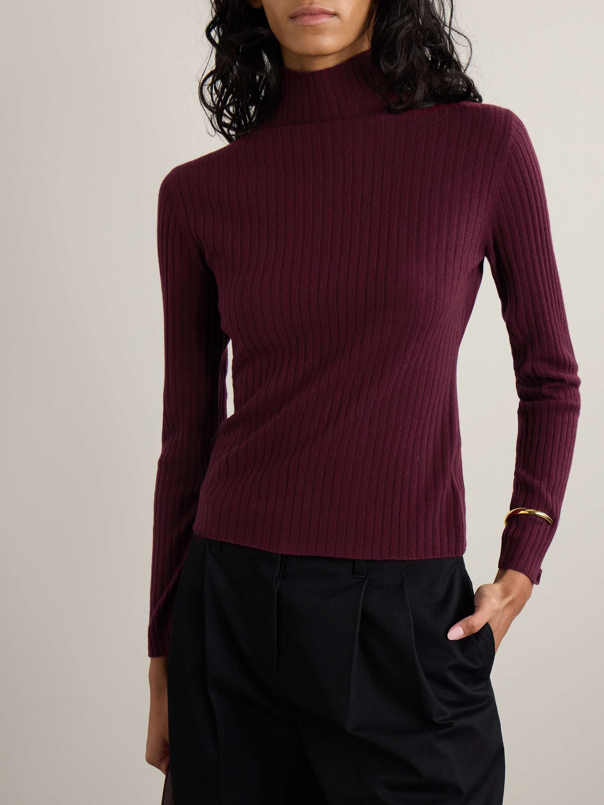 ARCH4 Ariana ribbed organic cashmere turtleneck sweater