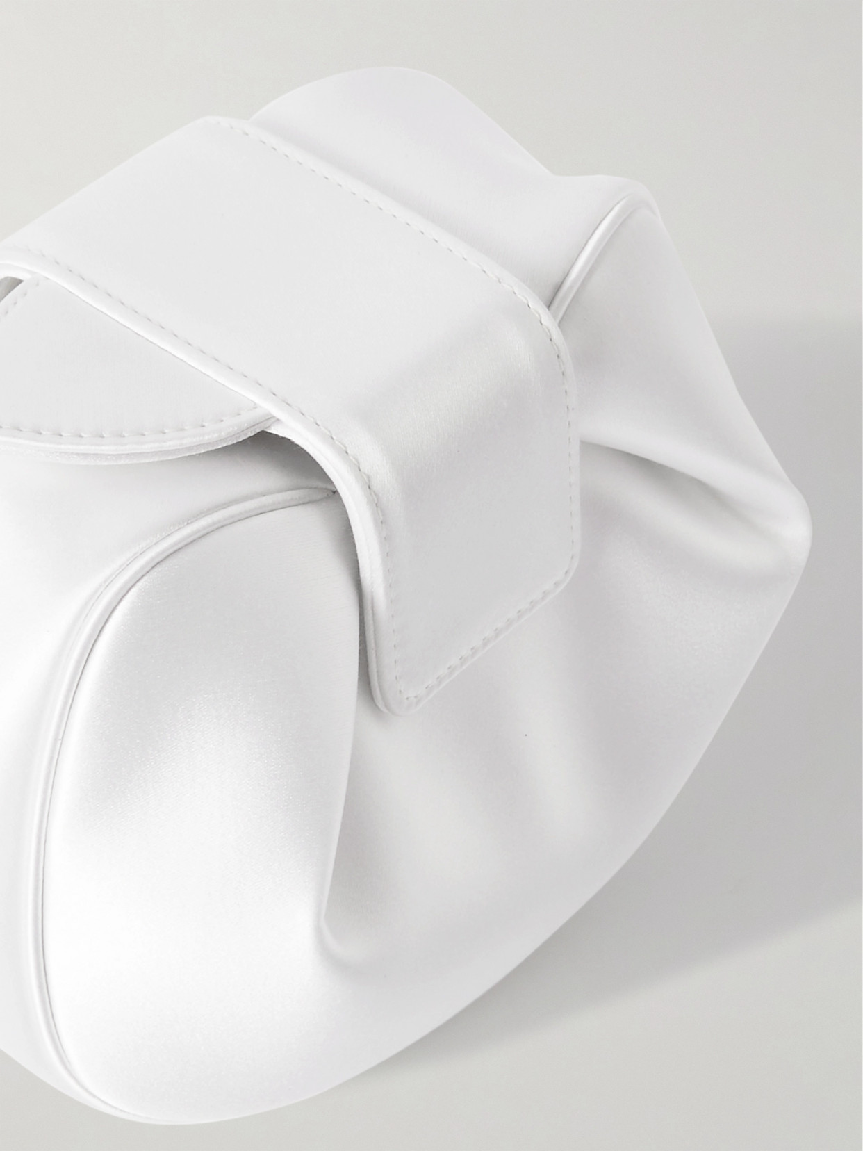 Gabriela Hearst Soft Demi Silk-satin Clutch In Ecru