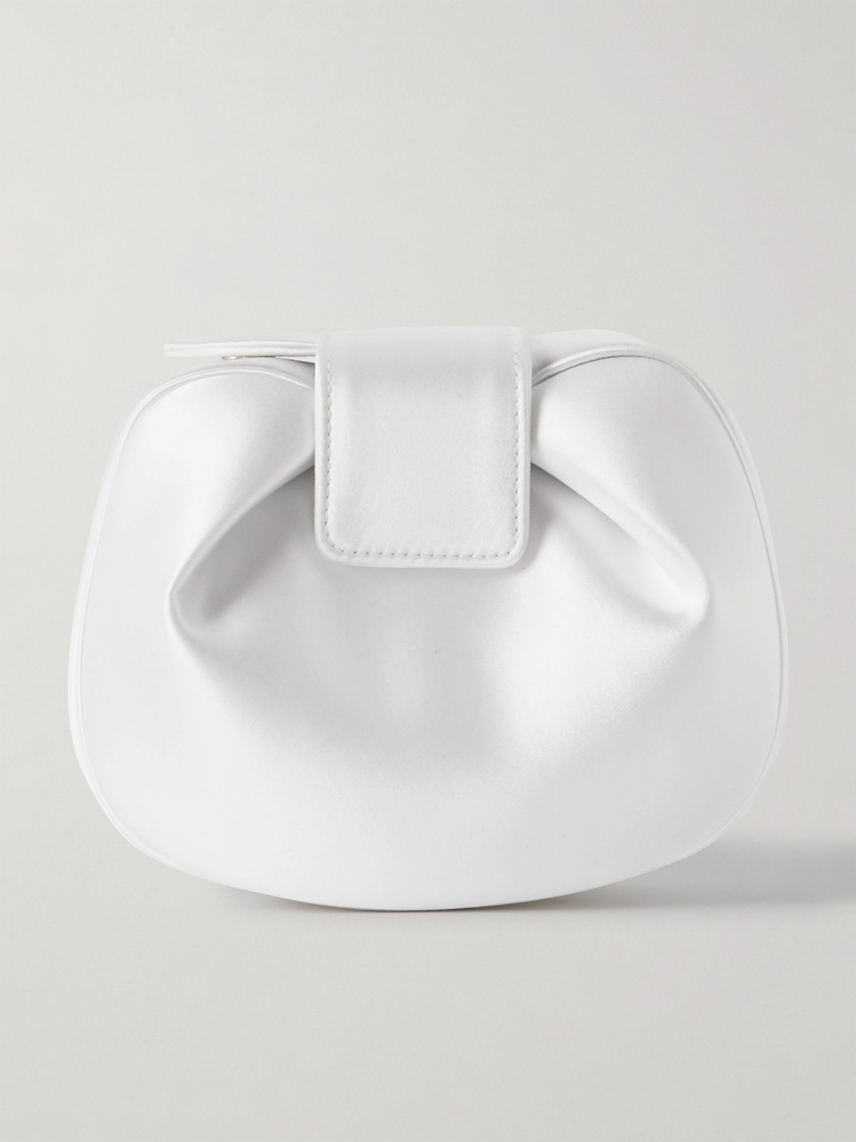 Gabriela Hearst Soft Demi Silk-satin Clutch In Ecru