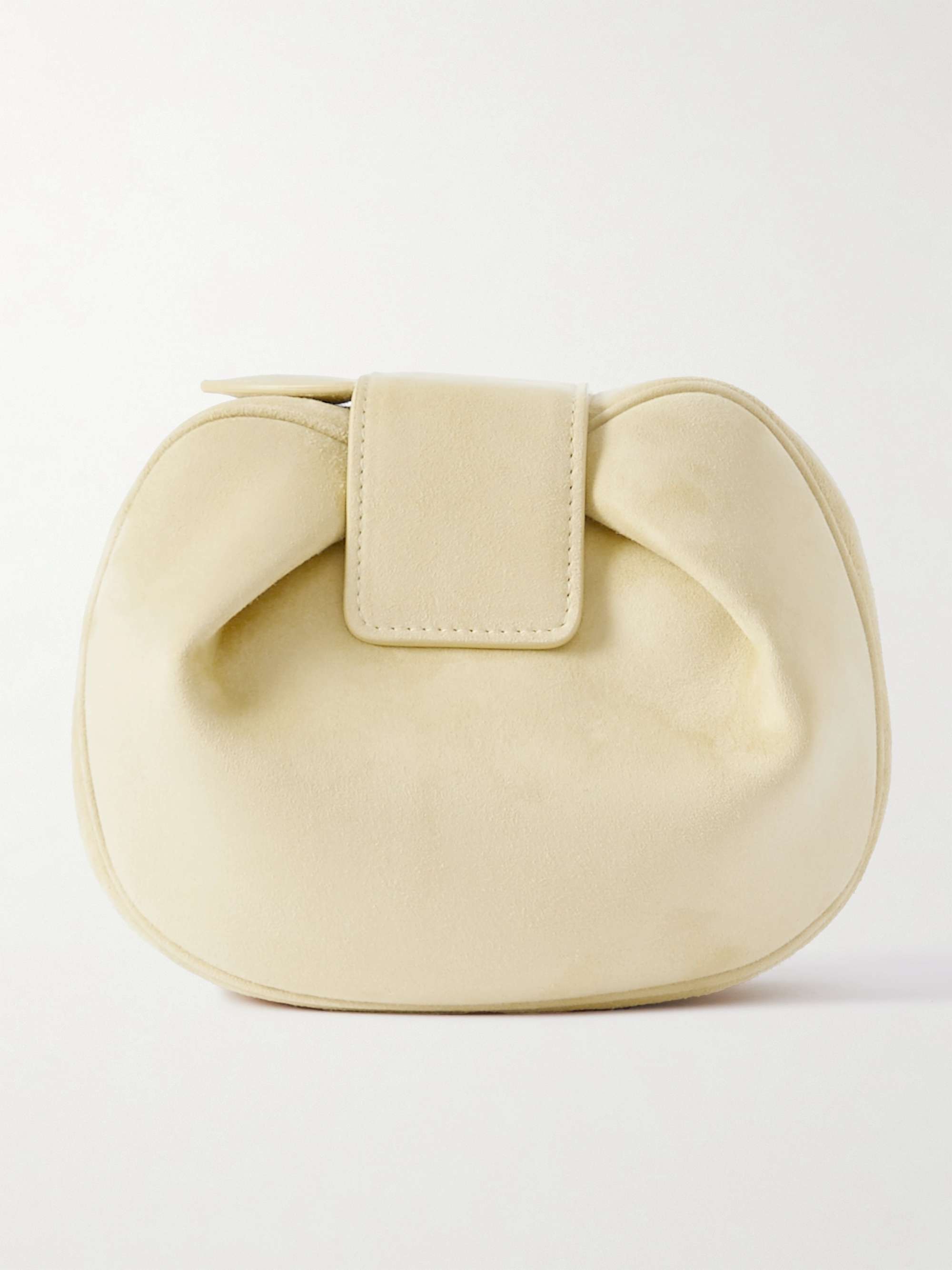 Cream suede clutch bag 2025