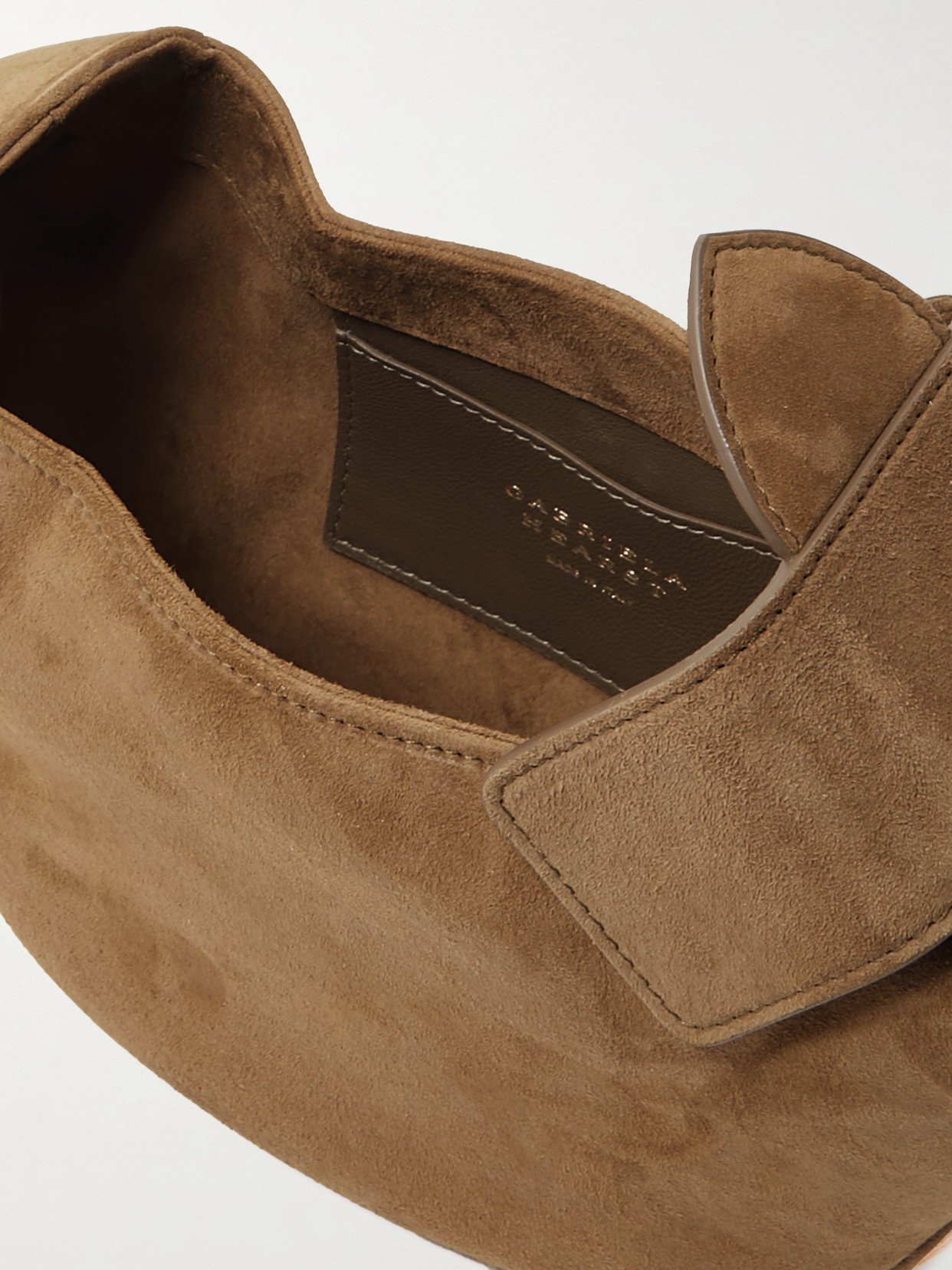 Gabriela Hearst Soft Demi Suede Clutch In Brown