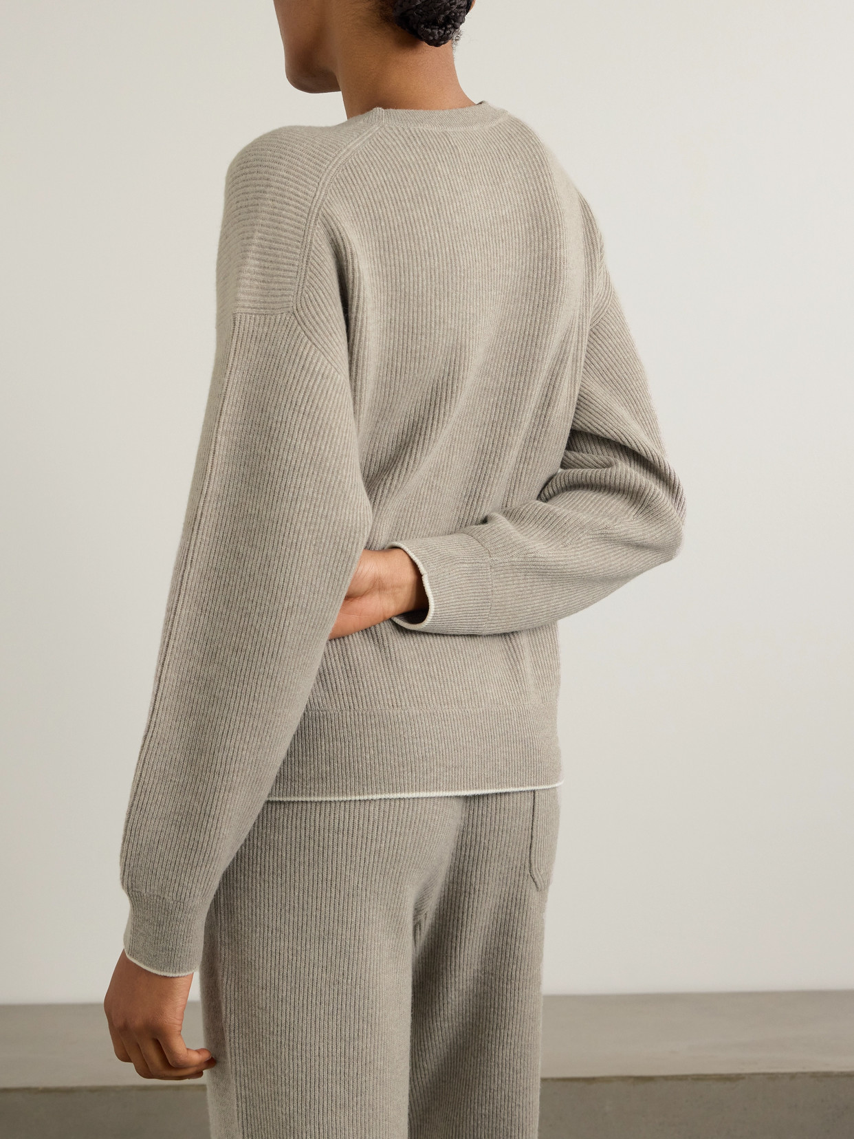 Arch4 Cornwall Ribbed Cashmere Sweater In Gray