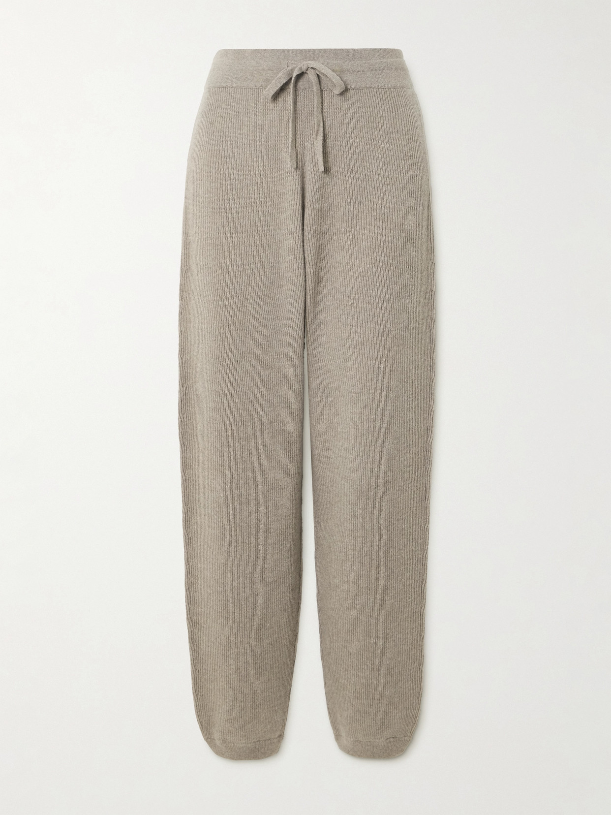 Arch4 Darford Ribbed Cashmere Tapered Track Pants In Gray