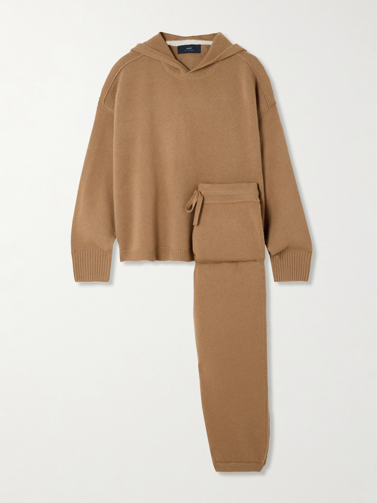 Arch4 Oli & Eloise Cashmere Hoodie And Track Pants Set In Brown