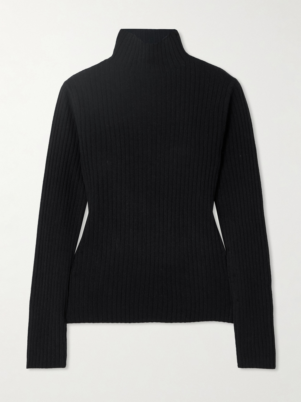 Arch4 Ariana Ribbed Turtleneck Cashmere Jumper In Black