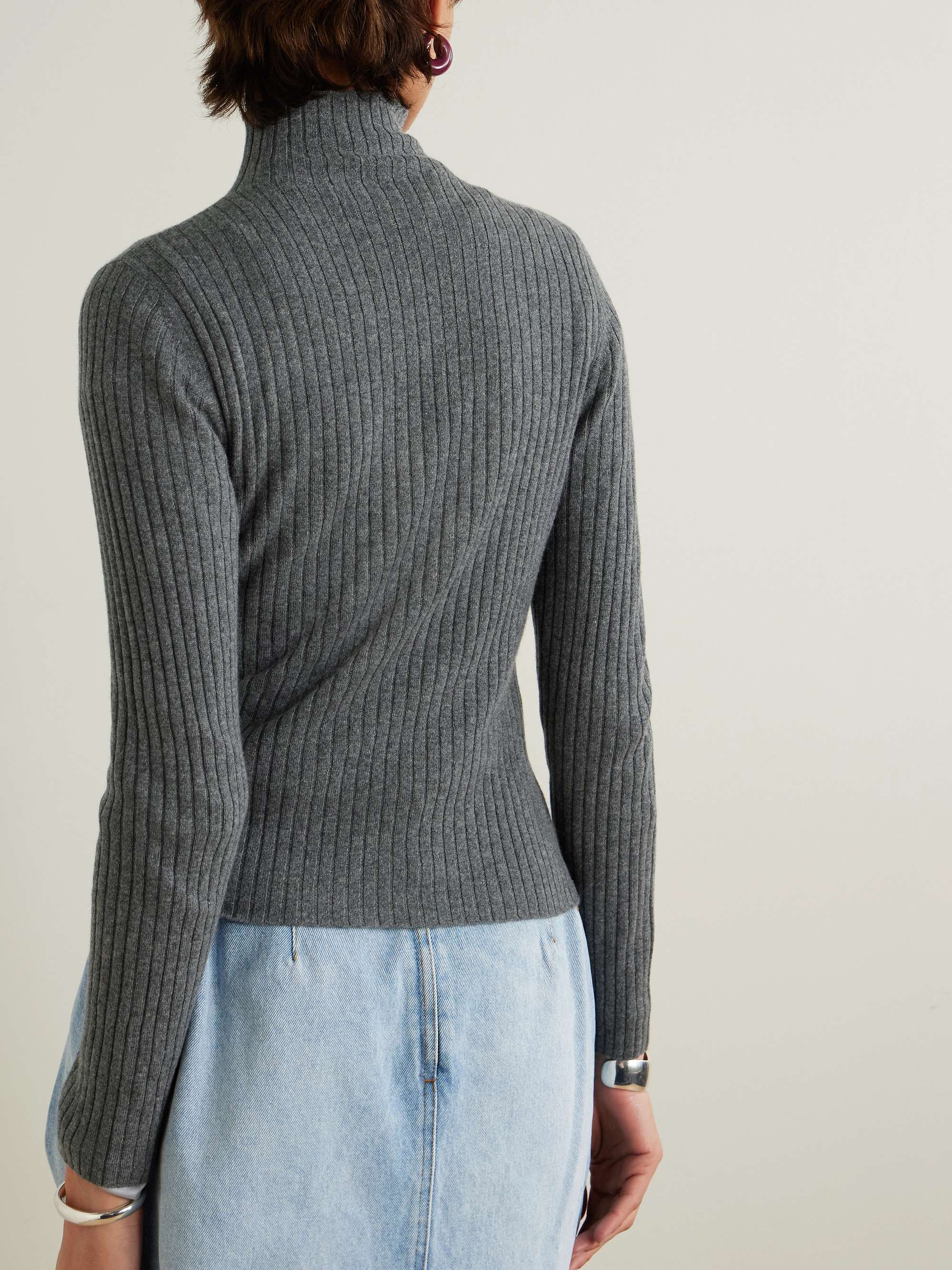 ARCH4 Ariana ribbed organic cashmere turtleneck sweater