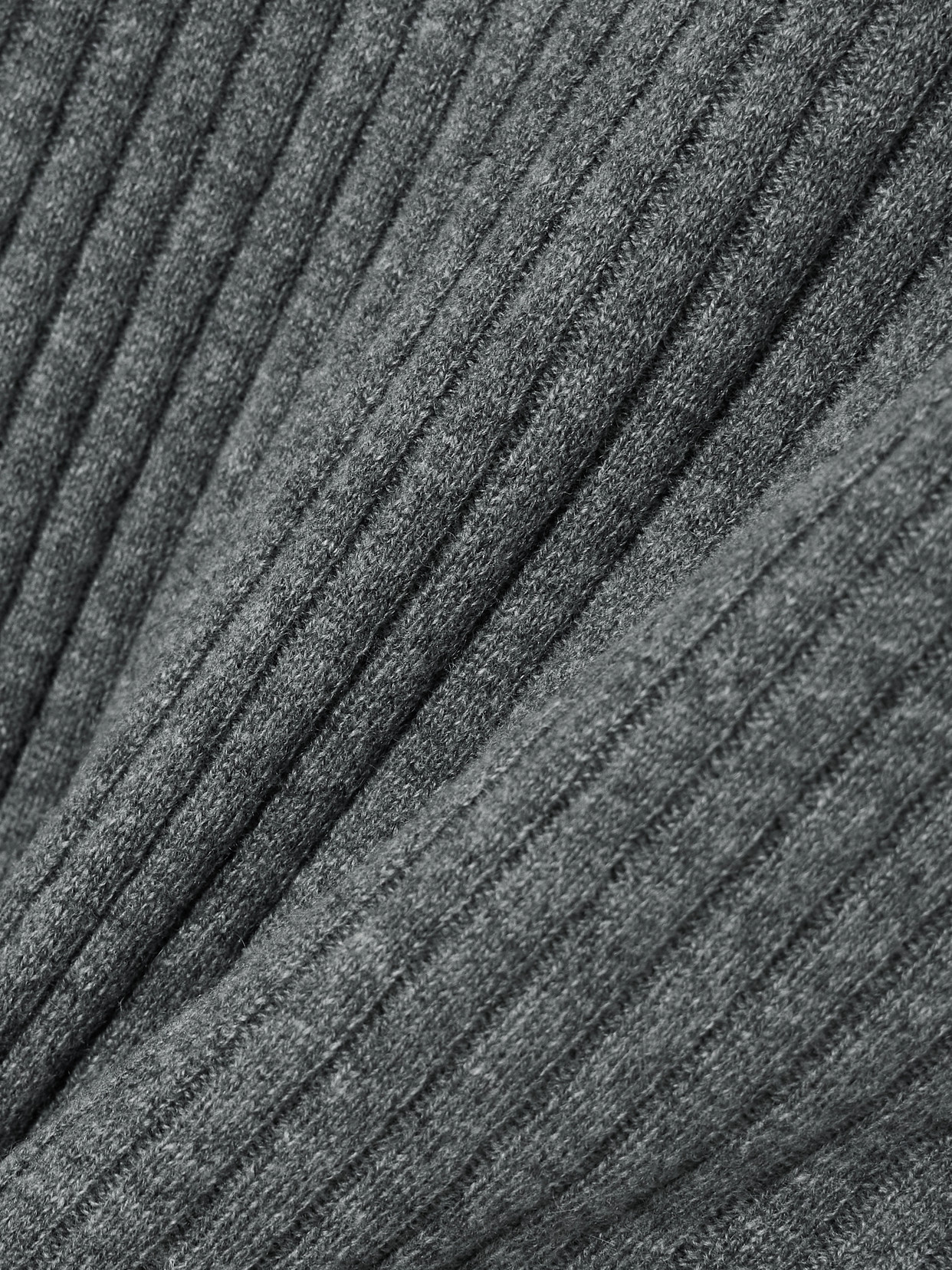 Arch4 Ariana Ribbed Turtleneck Cashmere Sweater In Gray