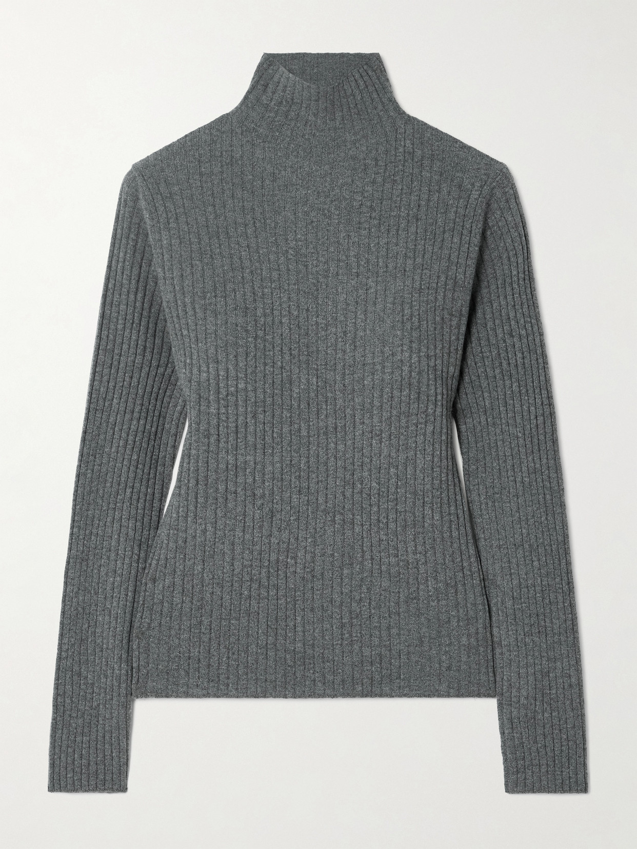 Arch4 Ariana Ribbed Turtleneck Cashmere Jumper In Grey