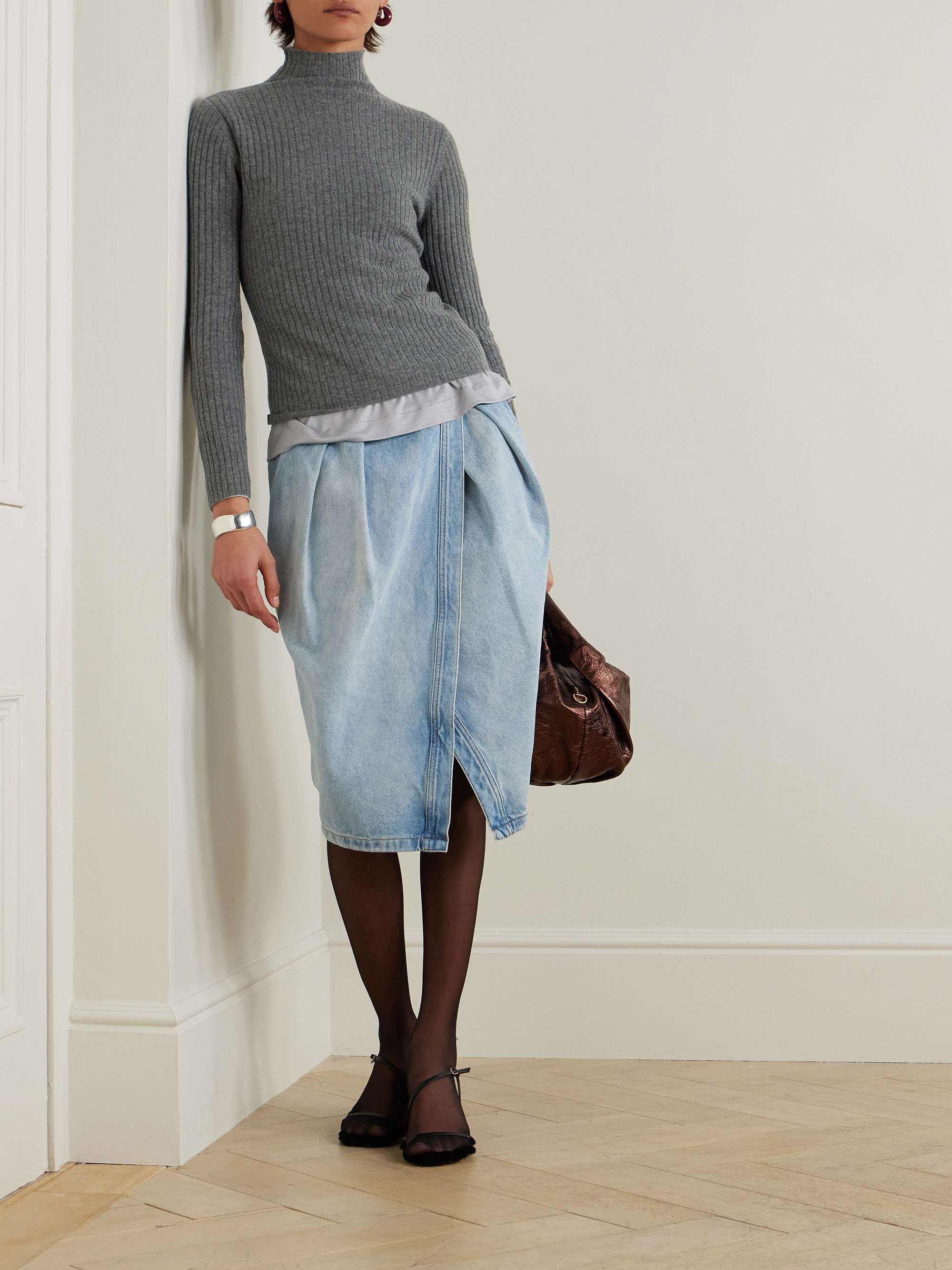 ARCH4 Ariana ribbed organic cashmere turtleneck sweater