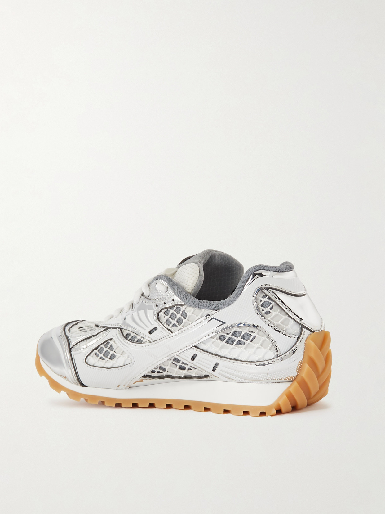 Orbit Metallic Rubber, Mesh And Fishnet Sneakers
