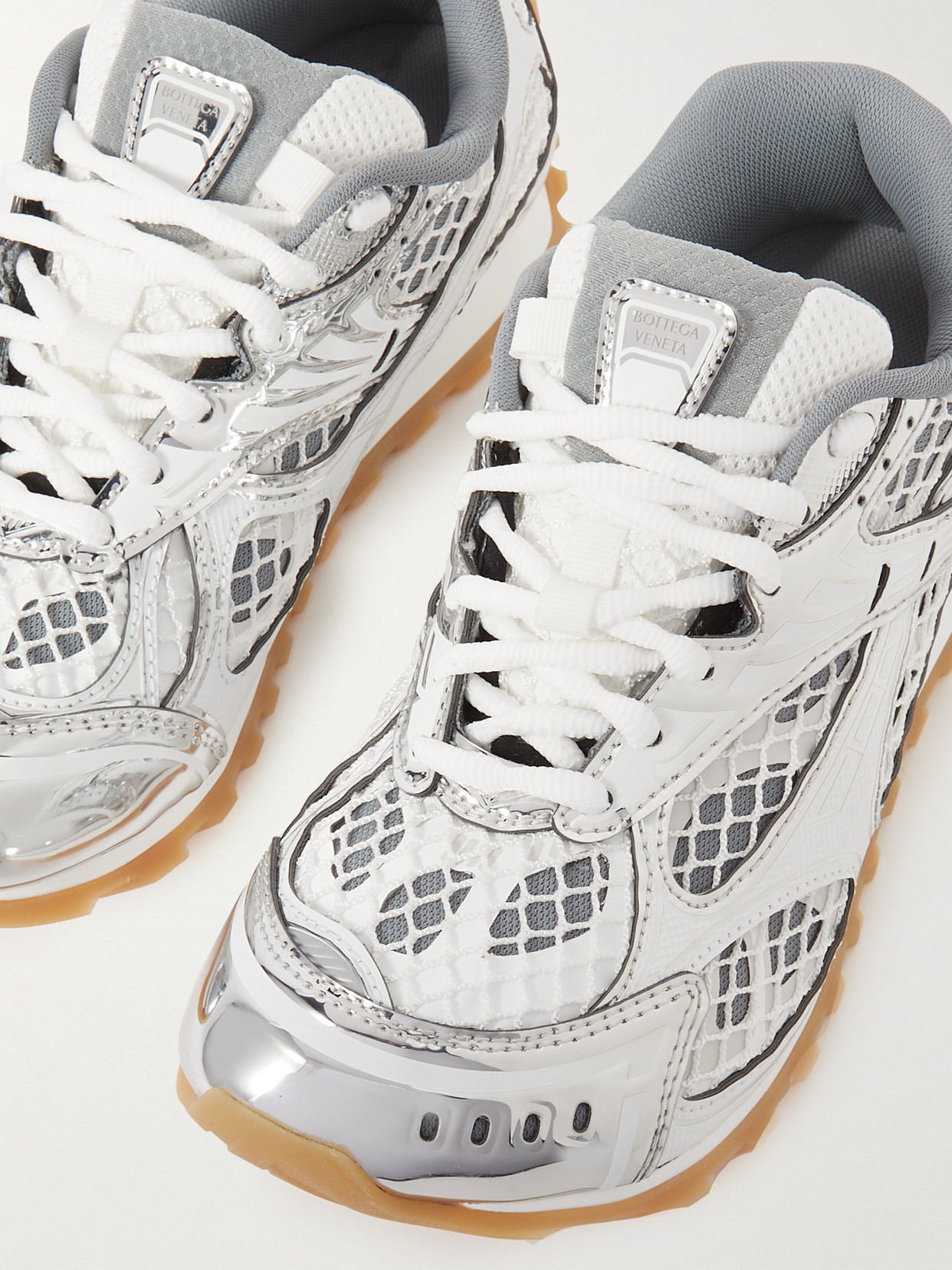 Orbit Metallic Rubber, Mesh And Fishnet Sneakers