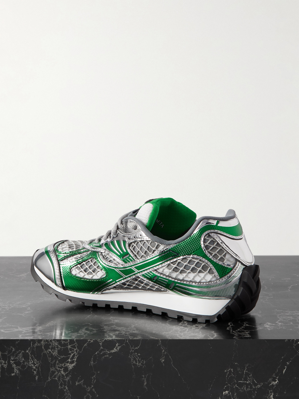 Orbit Metallic Rubber, Mesh And Fishnet Sneakers