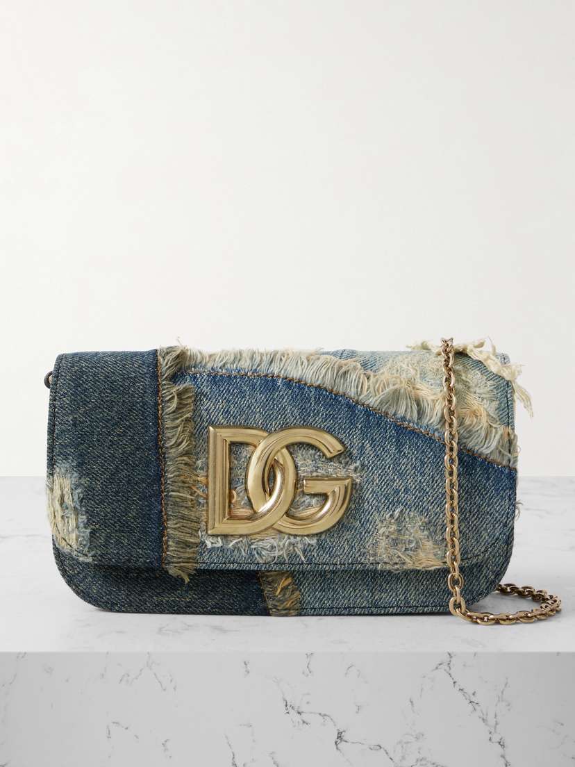 Dolce & Gabbana Sicily Patchwork Denim Shoulder Bag