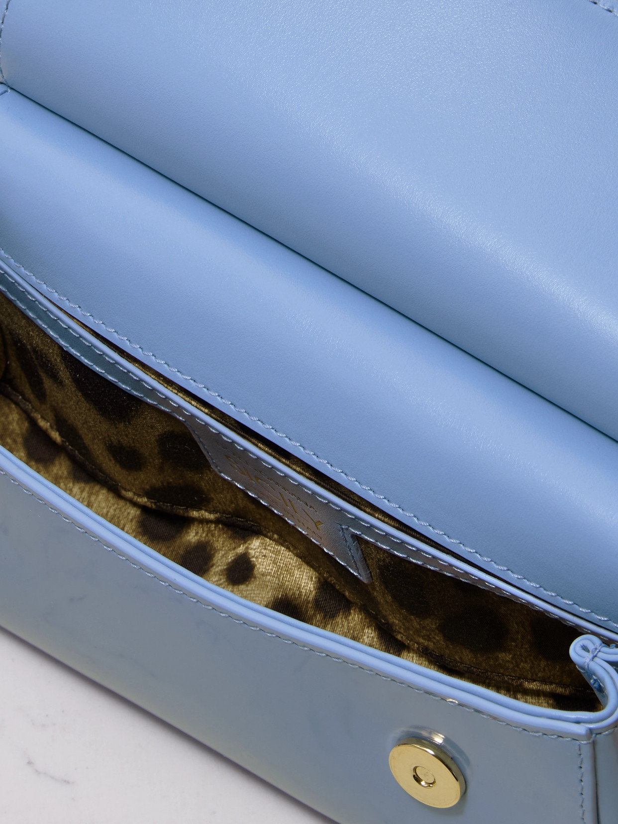 Dolce & Gabbana Sicily Small Patent-leather Tote In Blue