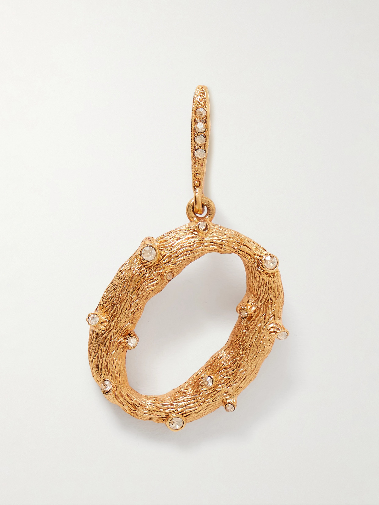 Oscar de la Renta - Alphabet Gold-tone Crystal Single Earring - J