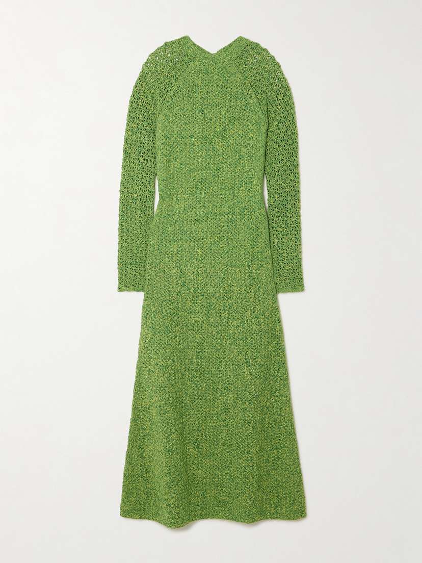 ESCVDO Open-back Crocheted Cotton Midi Dress