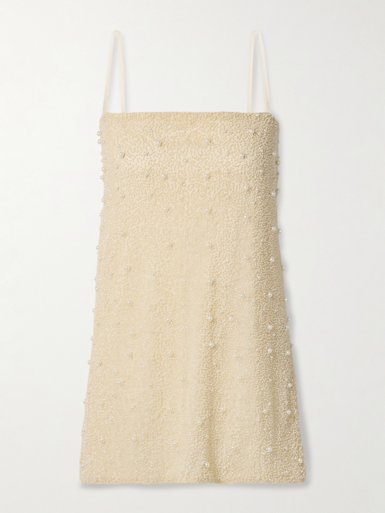 Sara Cristina Mare Embellished Stretch-jersey Mini Dress In White