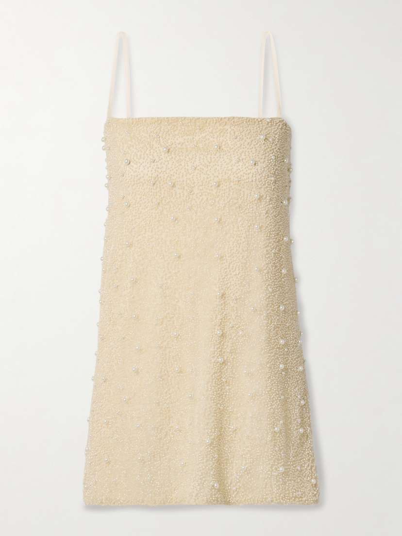 SARA CRISTINA Mare Embellished Stretch-jersey Mini Dress