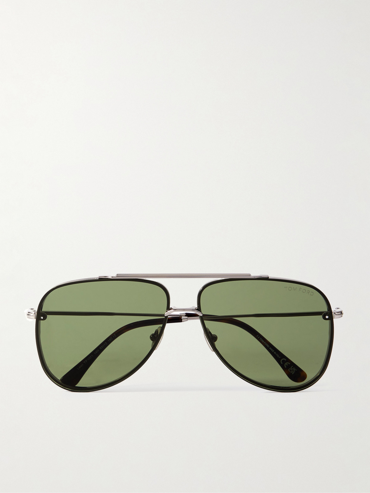 TOM FORD - Leon Aviator-style Silver-tone Sunglasses - Green