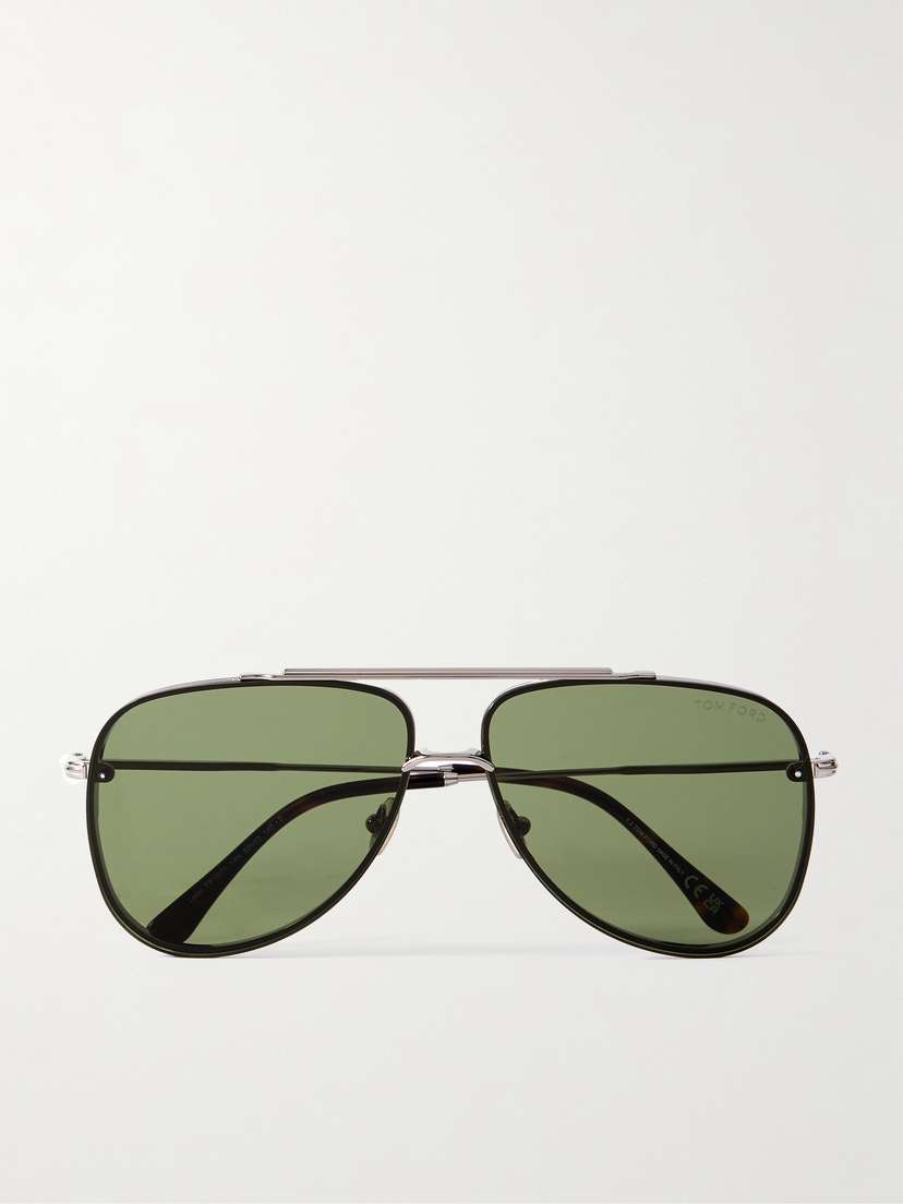 Tom Ford Leon Aviator-style Silver-tone Sunglasses