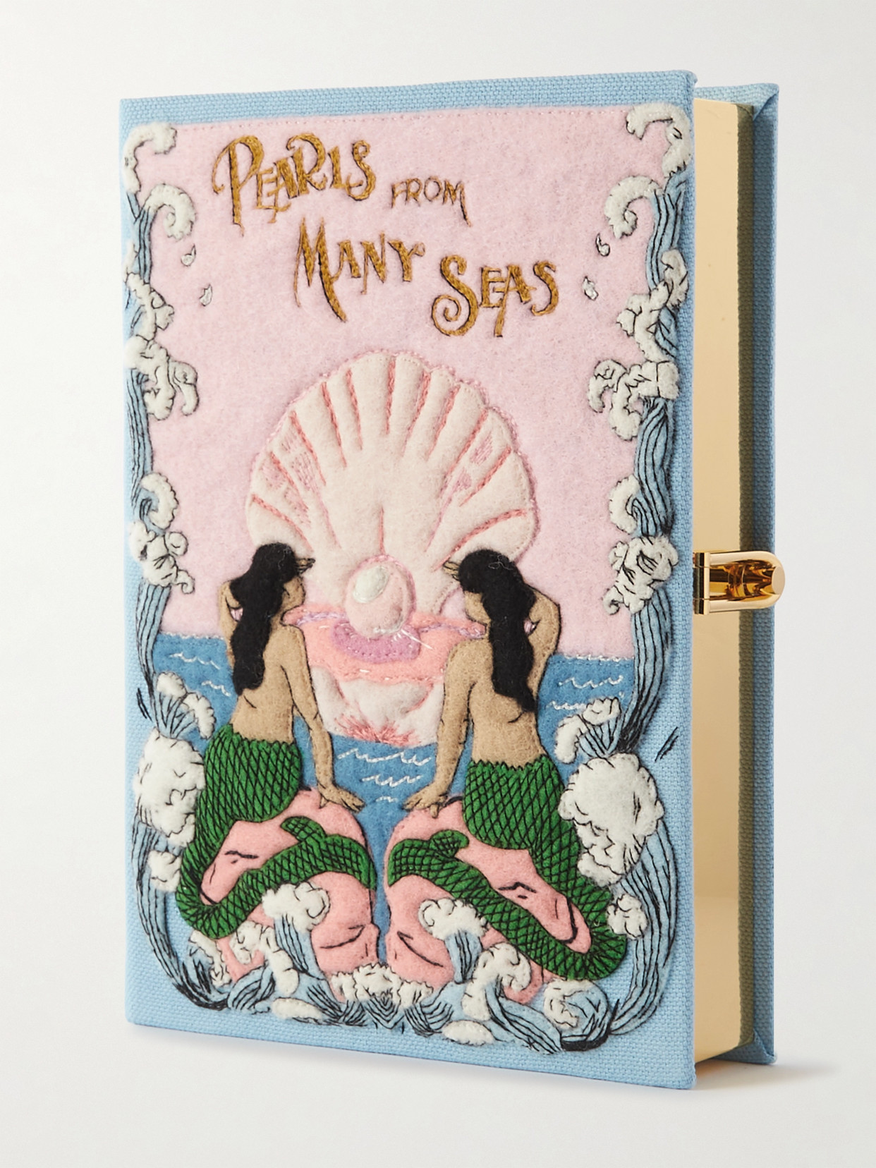 Olympia Le-tan Pearls From Many Seas Embroidered Appliquéd Canvas