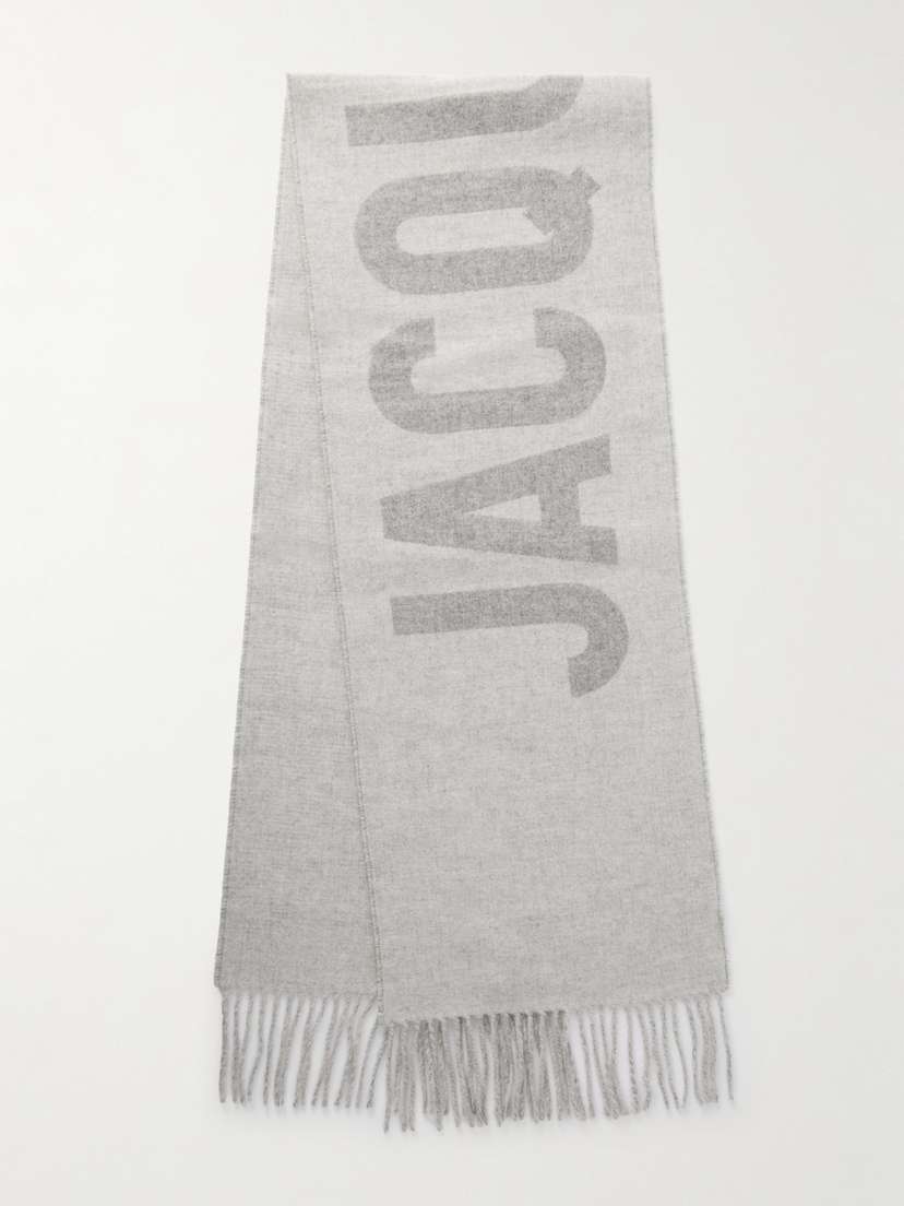 Jacquemus Fringed Jacquard-knit Wool Scarf
