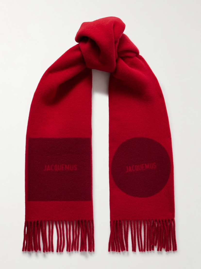 Jacquemus Fringed Wool-jacquard Scarf