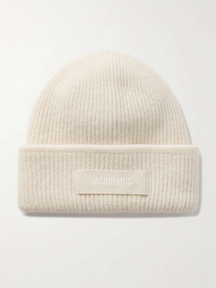 Jacquemus Le Bonnet Grosgrain-trimmed Ribbed-knit Beanie