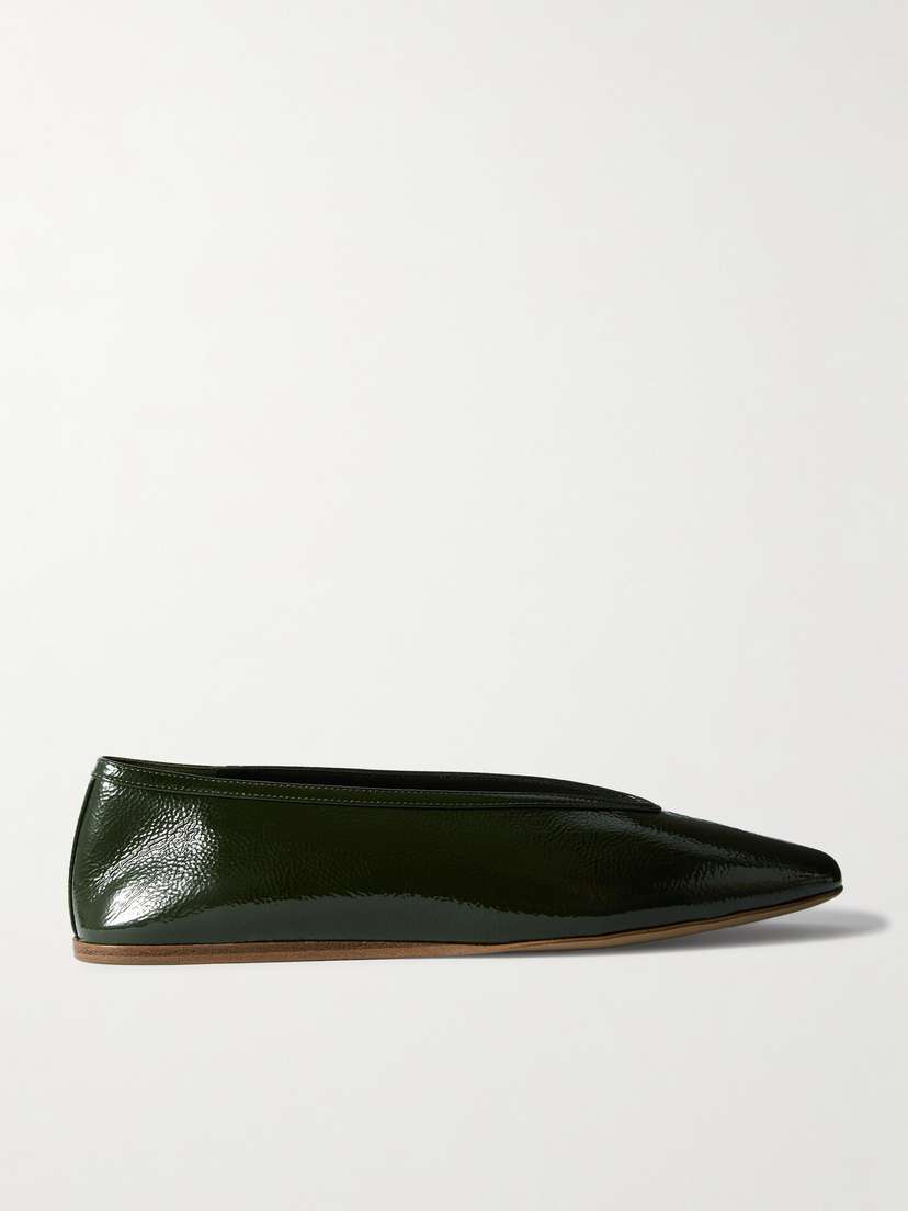Le Monde Béryl Luna Patent Textured-leather Ballet Flats