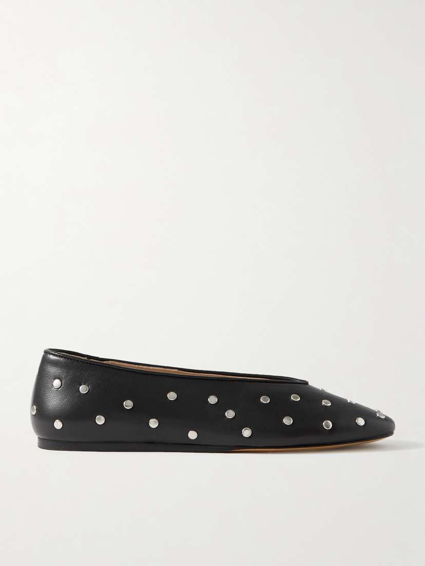 Le Monde Béryl Regency Studded Leather Ballet Flats