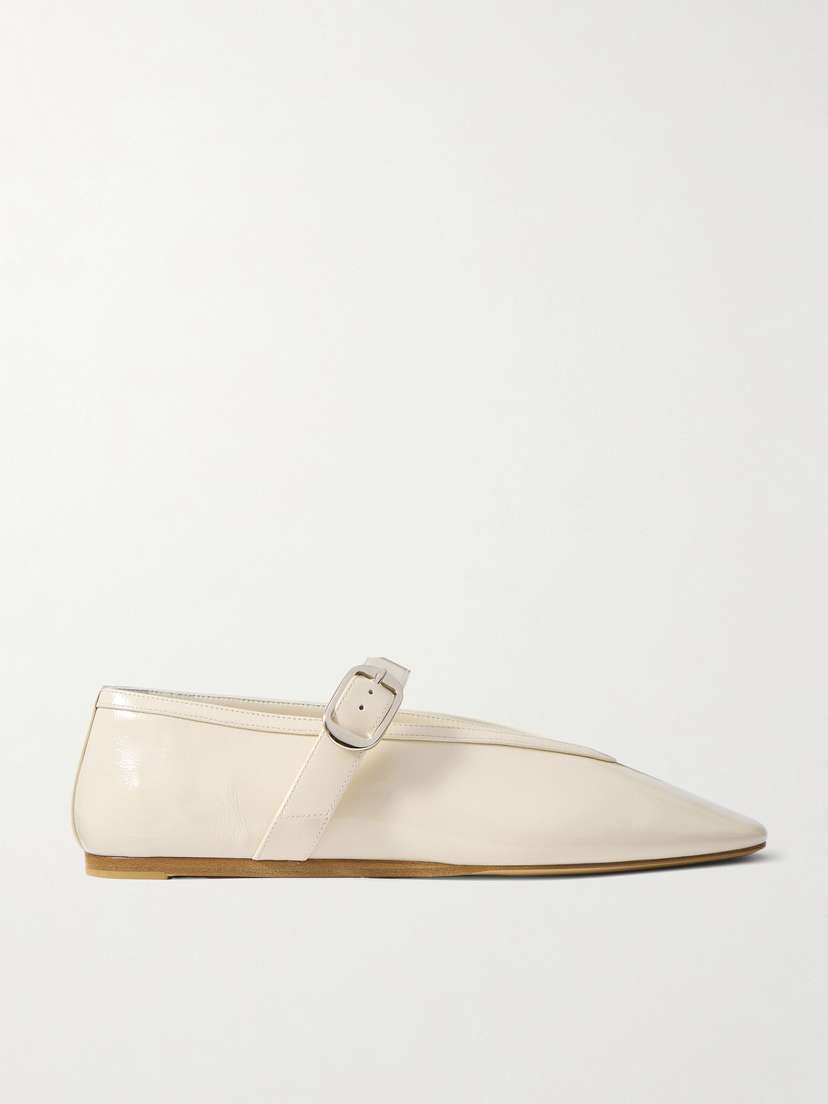 Le Monde Béryl Stella Textured Patent-leather Mary Jane Ballet Flats