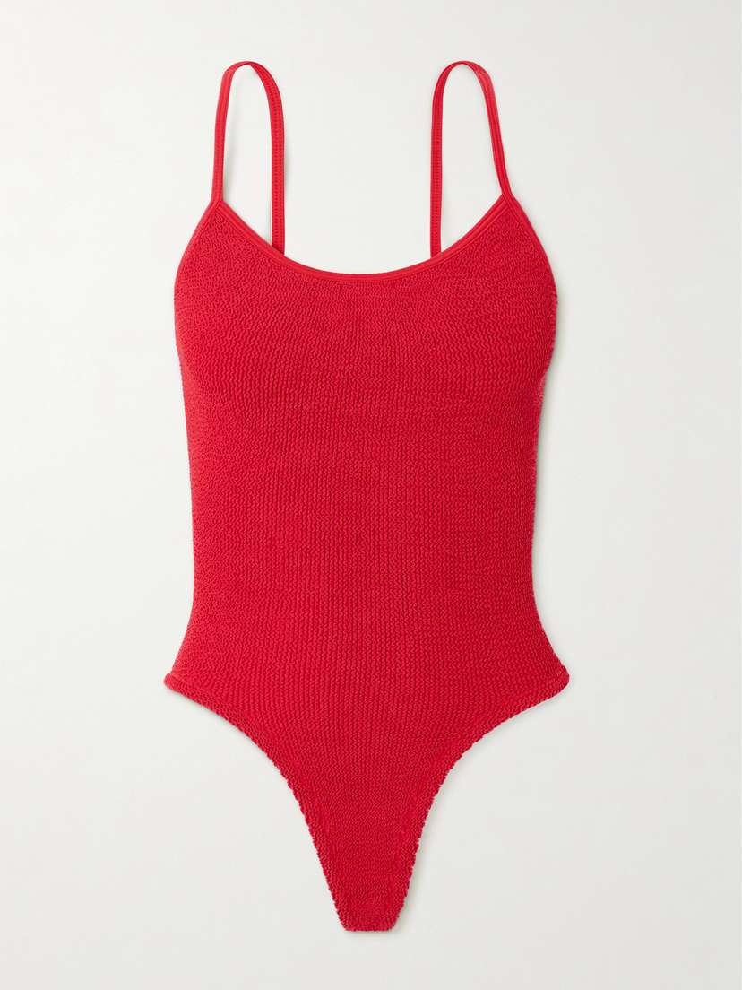 Hunza G Petra Seersucker Swimsuit - Beachwear One Size