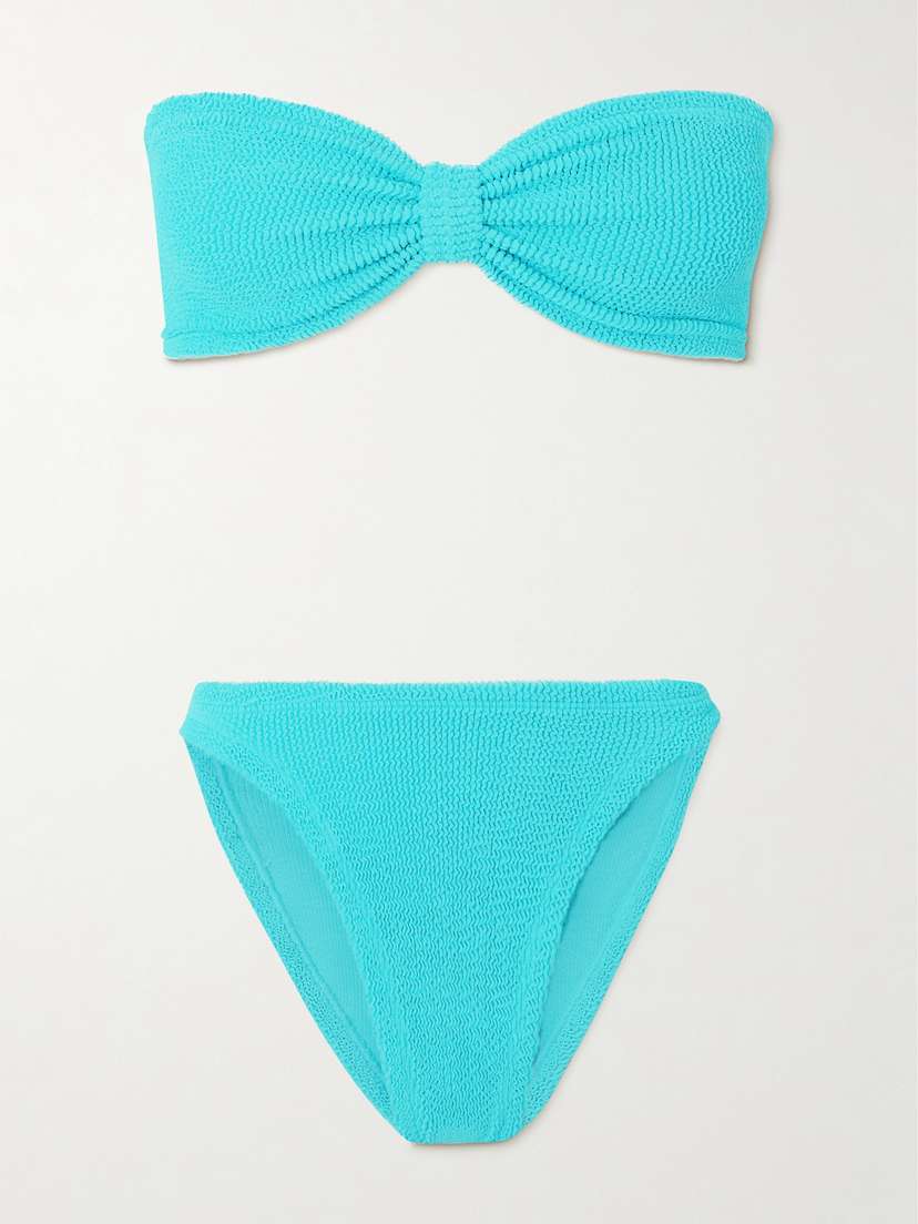Hunza G Jean Seersucker Bandeau Bikini - Beachwear One Size